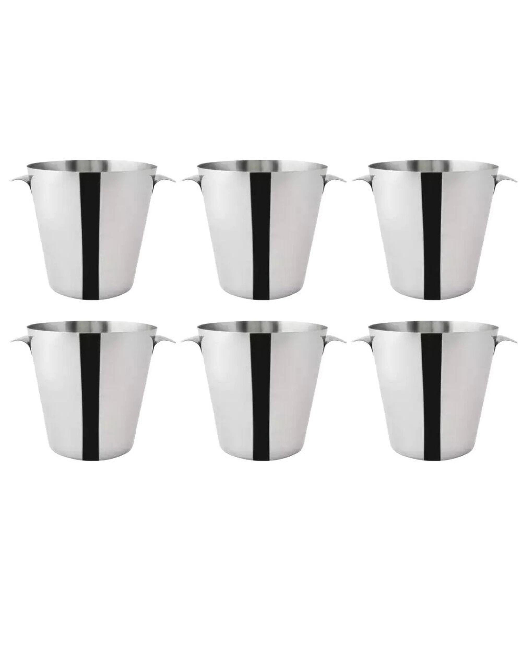 1 Trenton Wine Bucket 188 Stainless Steel Mirror Polished  Set of 6 - Silver, 1 of 2