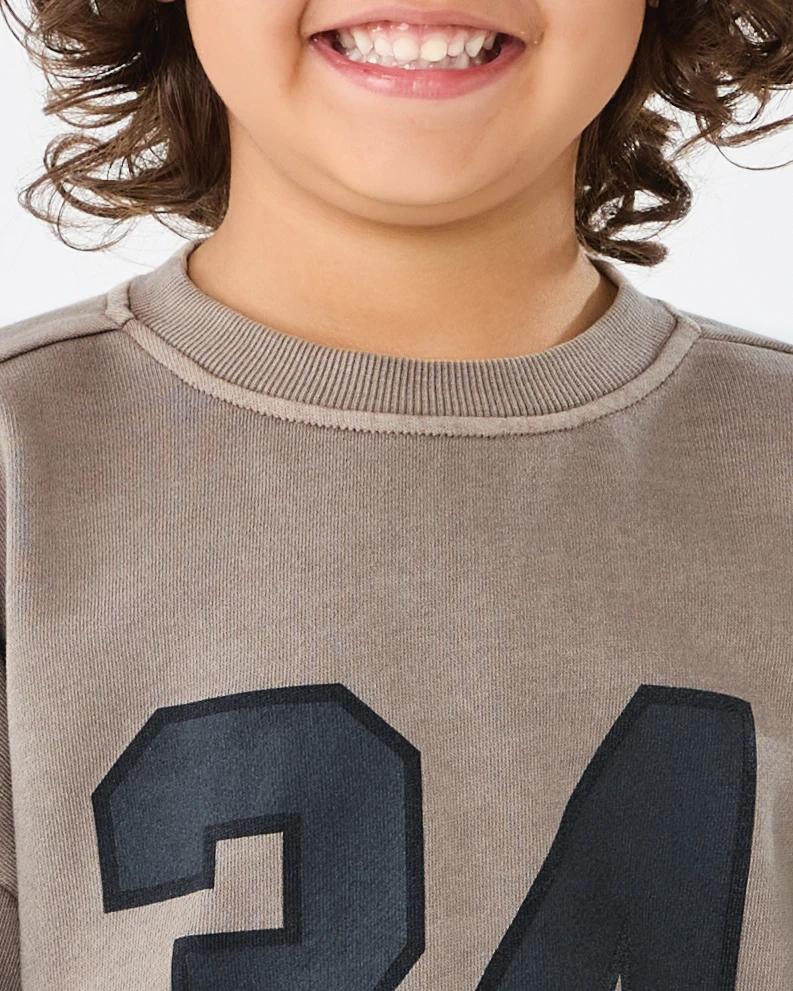 4 Oversized Crew Neck Sweatshirt Brn Varsit, 4 of 8