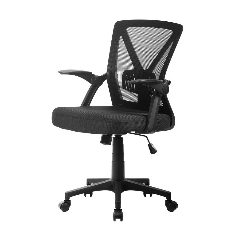 1 Artiss Mesh Office Chair Mid Back - Black, 1 of 6