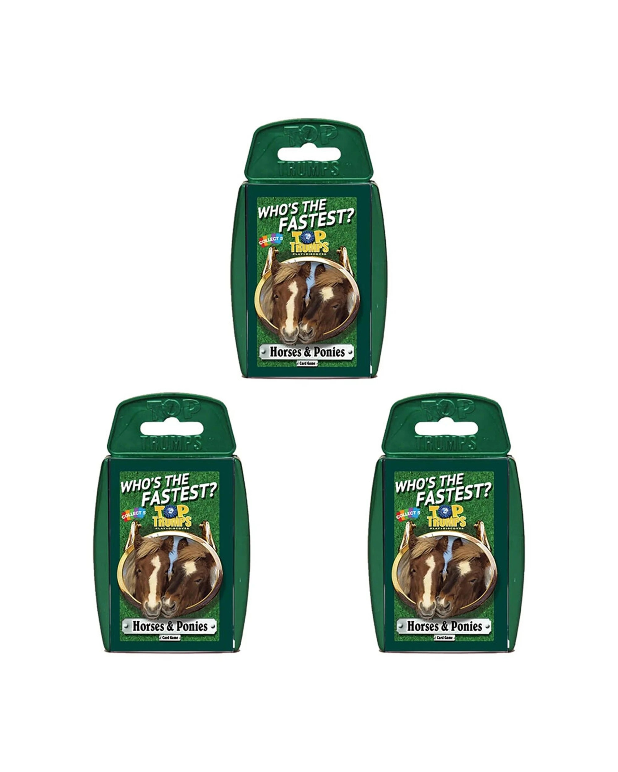 1 Top Trumps Classics Horses and Ponies Kids Card Game 3 Pack - Green, 1 of 3