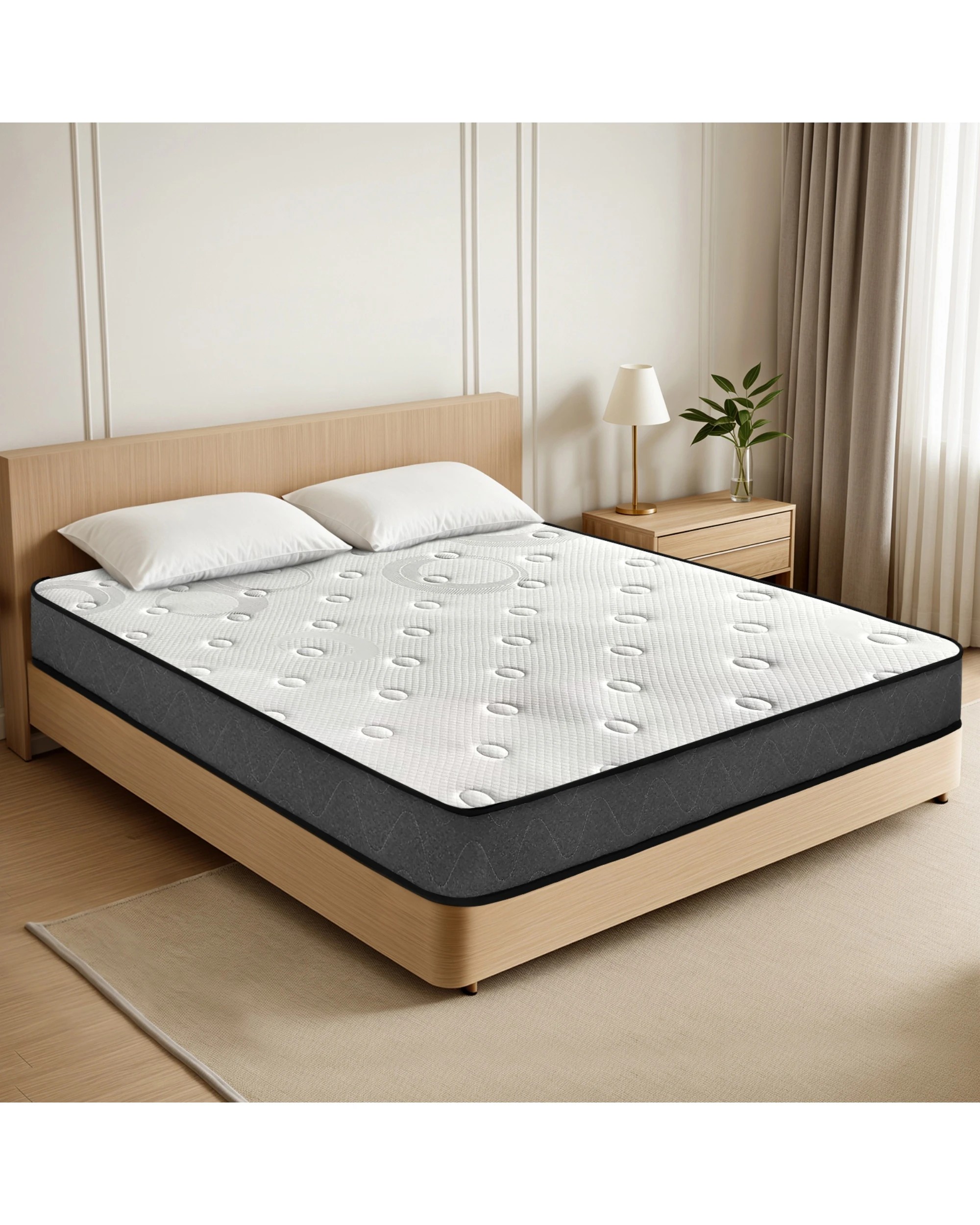 4 Advwin Mattress Double Medium Firm Bed Top 18cm - White, 4 of 4