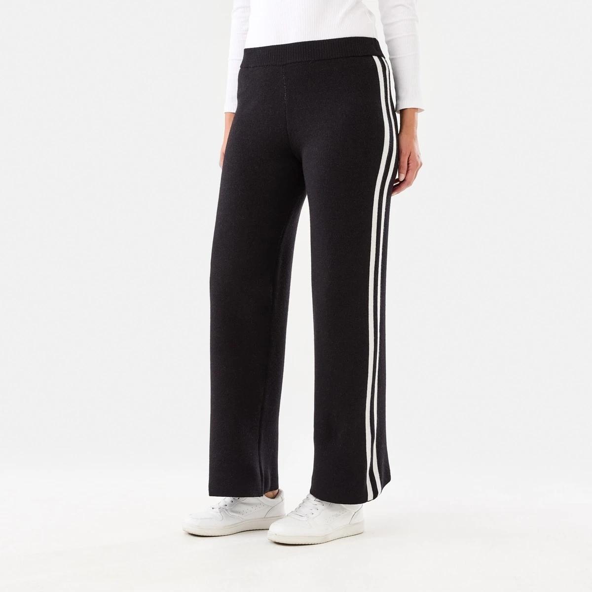 2 True Knit Side Stripe Pants Black, 2 of 5