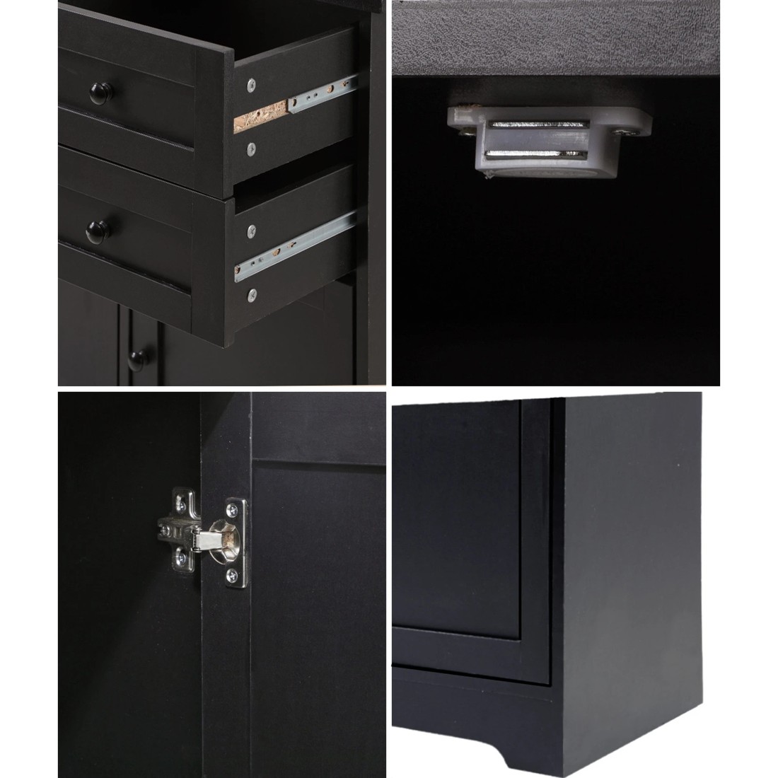 4 Oikiture Buffet Sideboard Storage Cabinet Cupboard
 - Black, 4 of 10