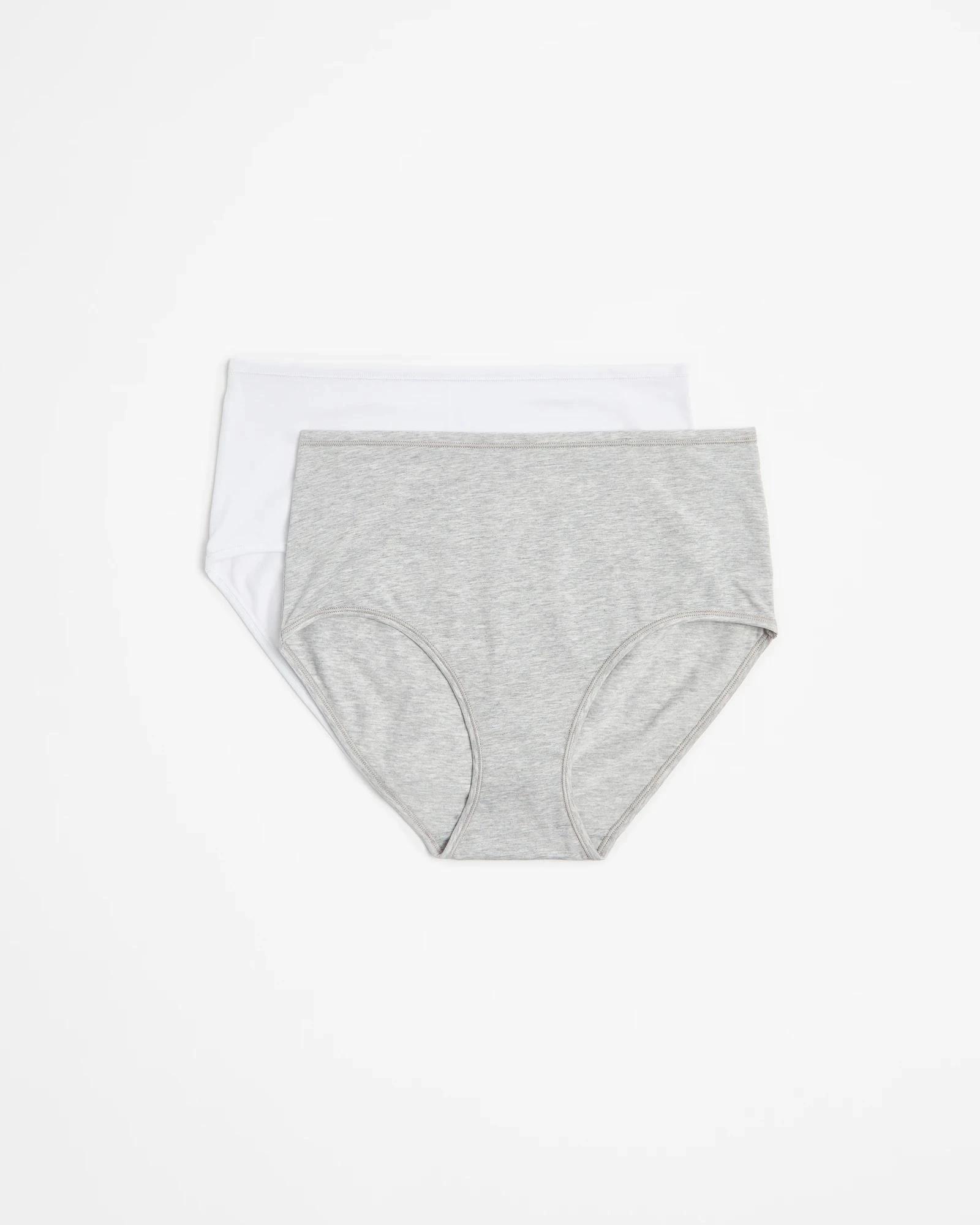 1 Target Woman 2 Pack Super Soft Full Briefs GREY MARLE / WHITE, 1 of 4