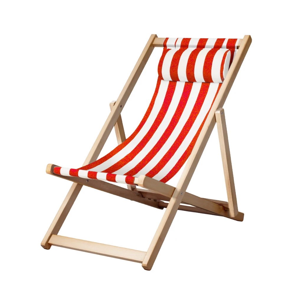1 Gardeon Outdoor Deck Chair Wooden Sun Lounge Folding Beach Patio Furniture - Red, 1 of 6