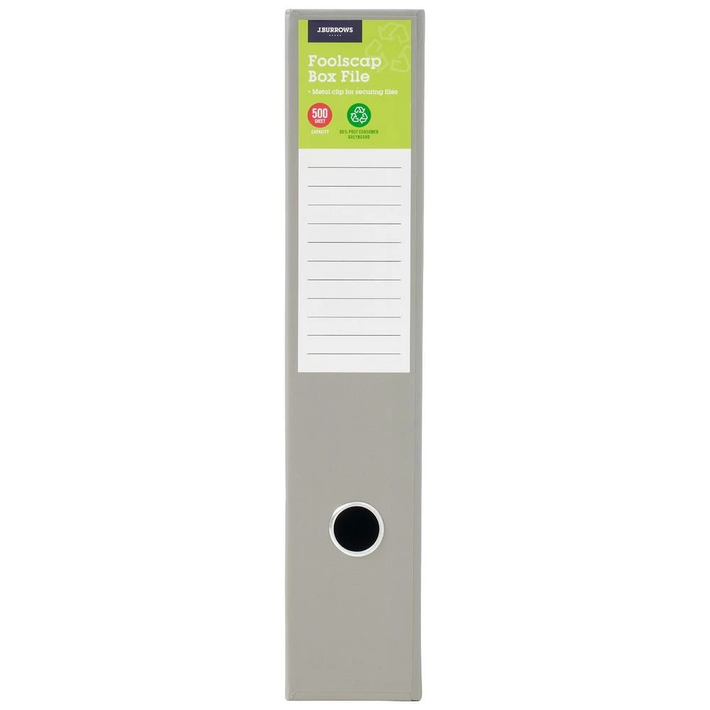 2 J.Burrows Foolscap Box File Grey, 2 of 3