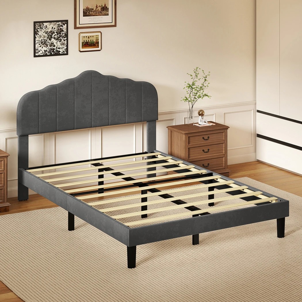 7 Levede Double Size Bed Frame Upholstered, 7 of 8