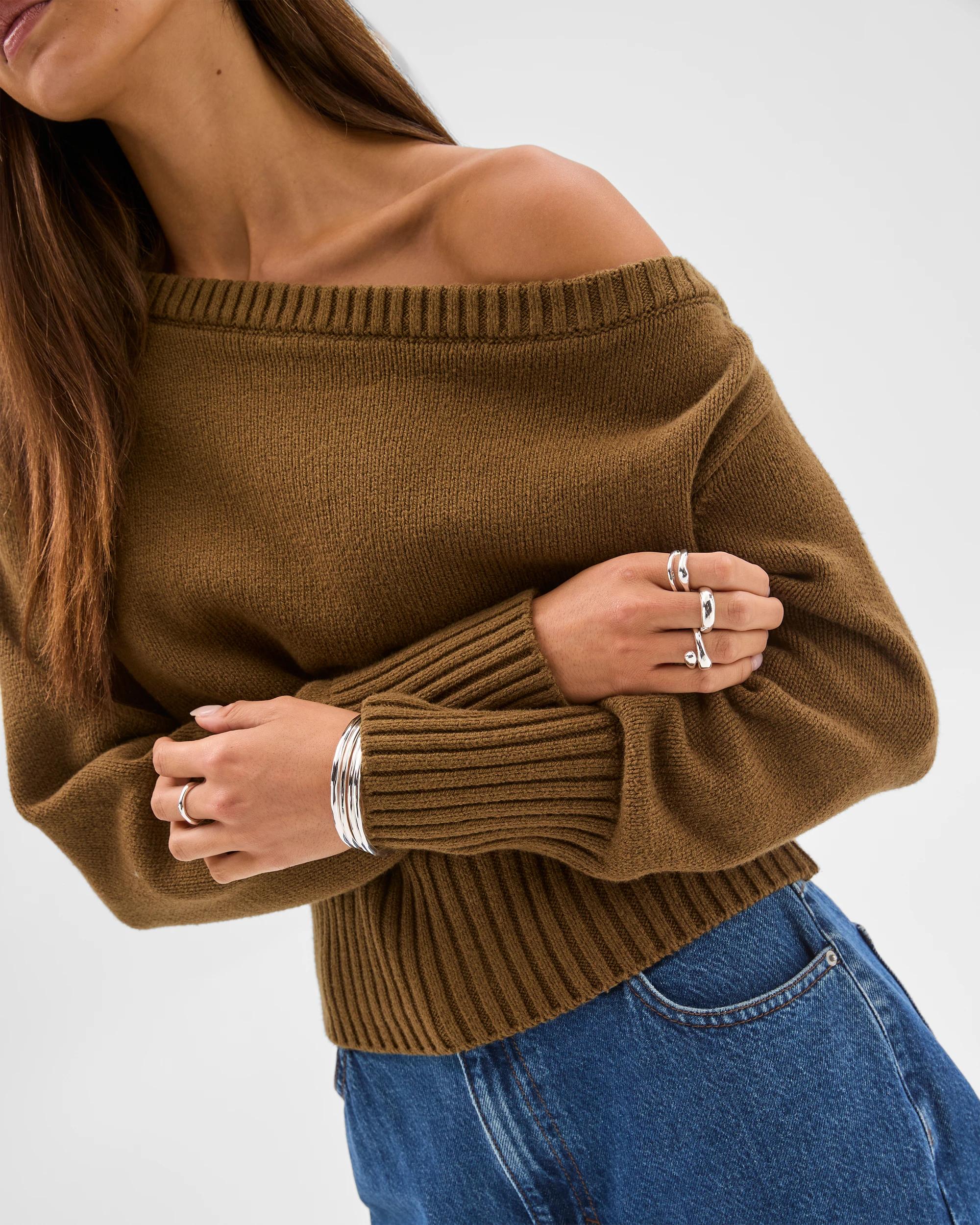 6 Lily Loves Off Shoulder Jumper DEEP MOSS, 6 of 7