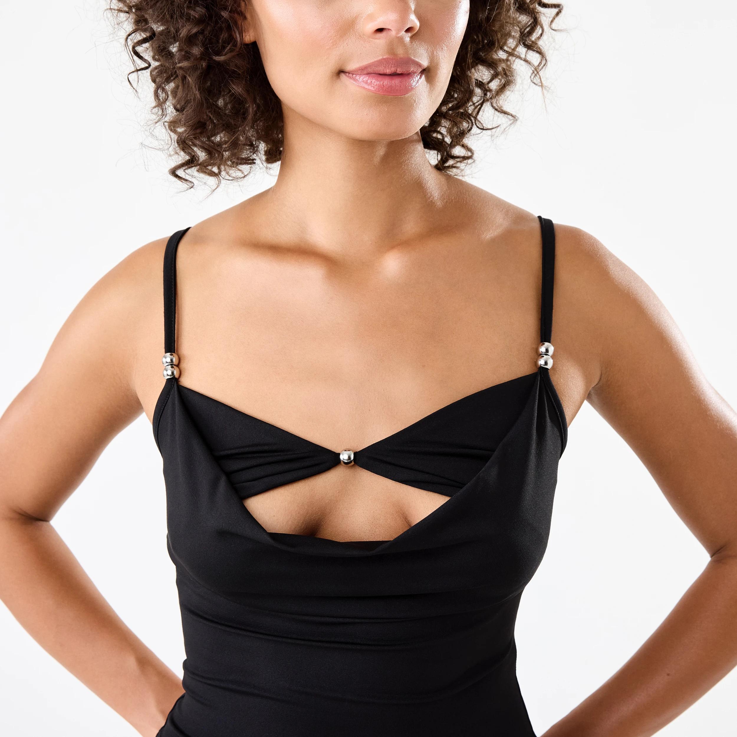 6 Sleeveless Cut Out Bead Tank Black, 6 of 8