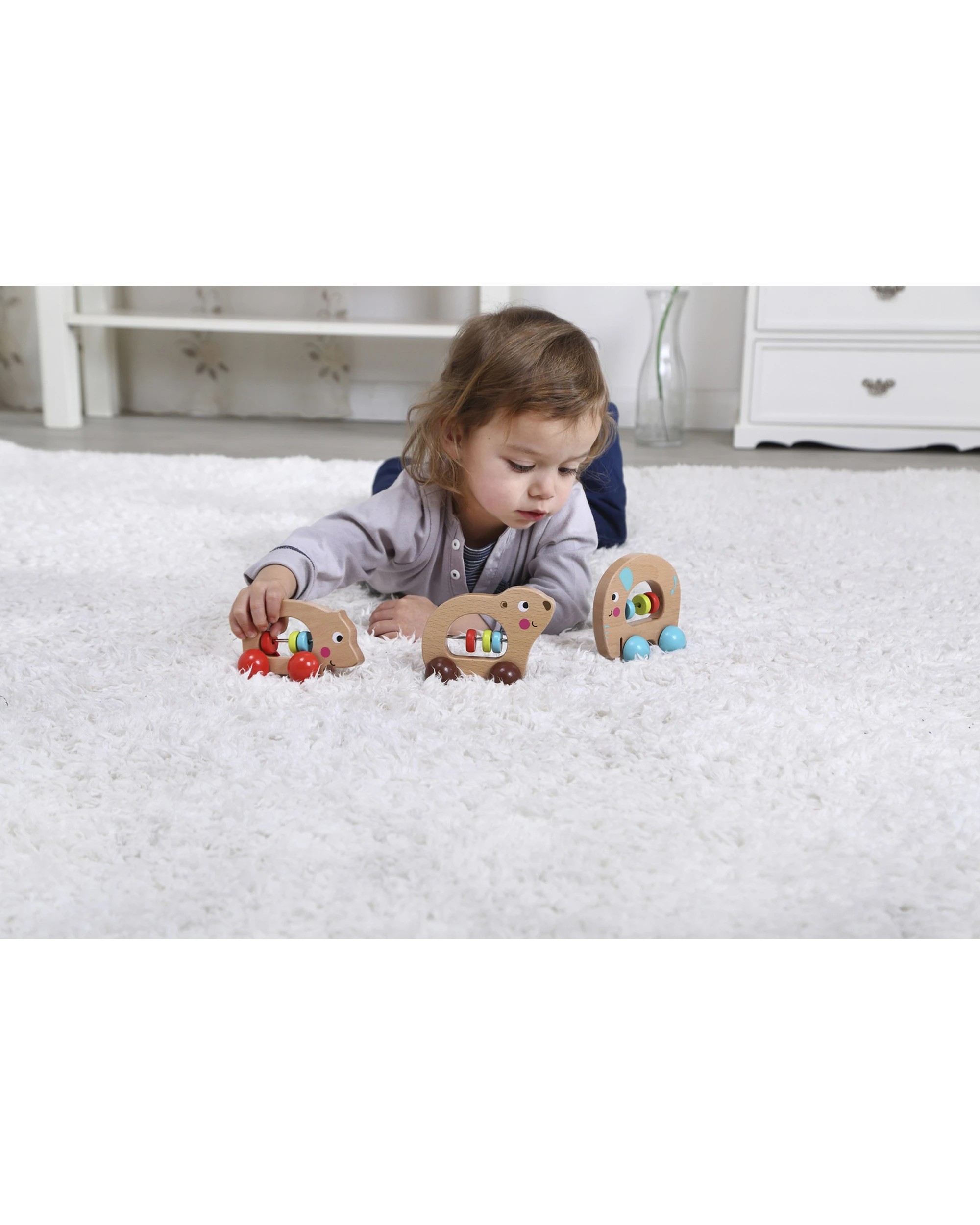 2 Tooky Toys Animal Roller Hippo Interactive Toddler Childrens Push Pull Toy - Multi, 2 of 2