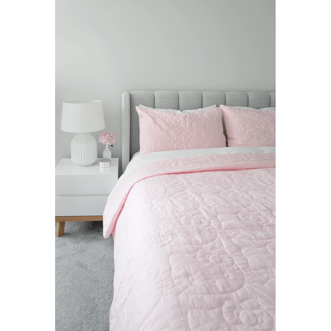 1 Hello Kitty Quilted Coverlet
 - Queen Bed
 - Pink, 1 of 8