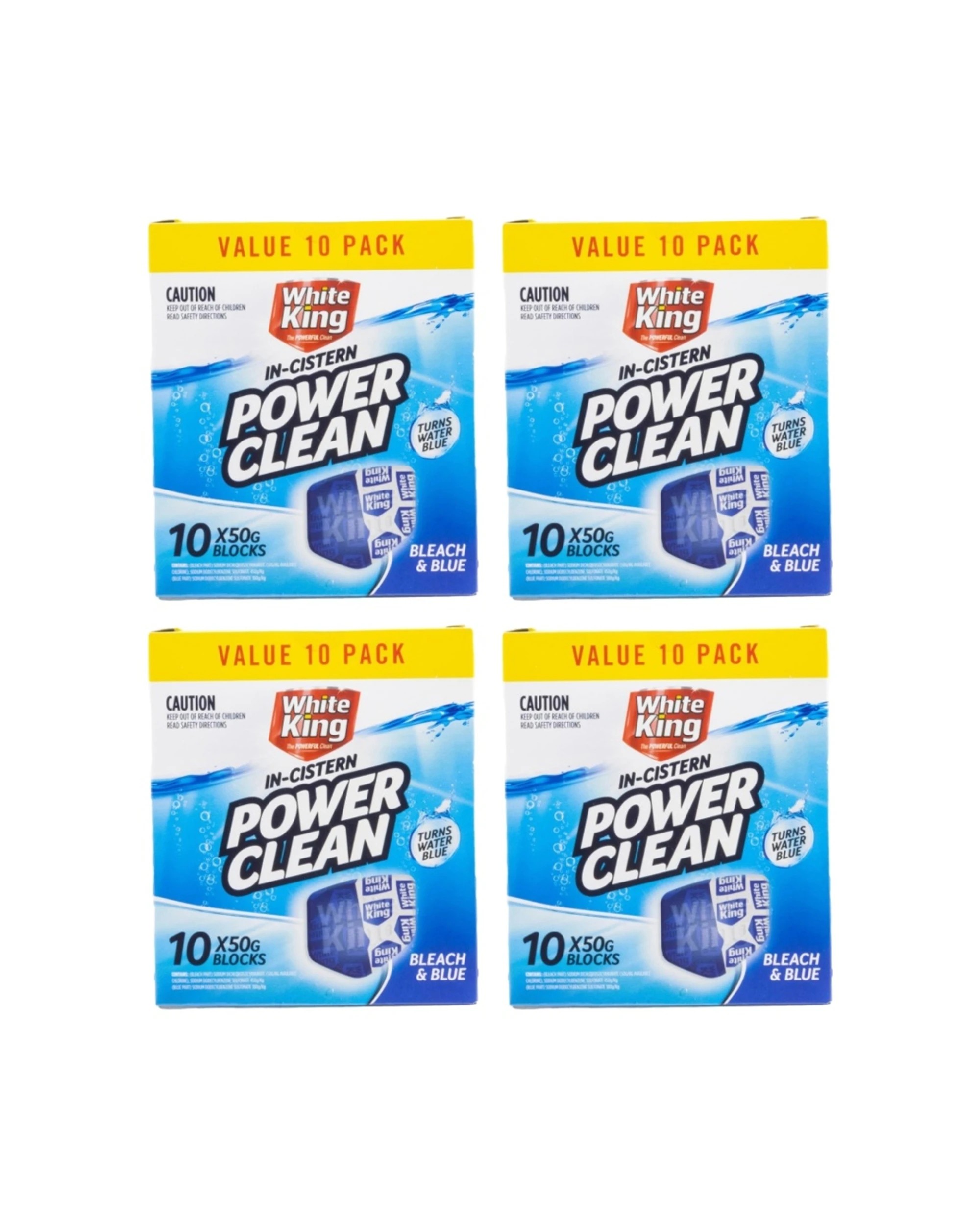 1 White King 4x10pc In Cistern Power Clean Toilet Blocks Value Pack 50g - Multi, 1 of 5