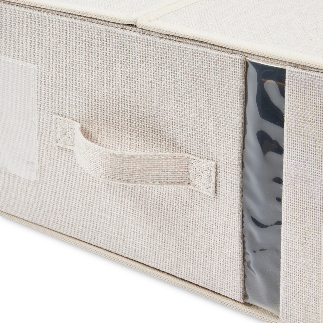 9 Linen Look Large Bed Linen Box - Beige, 9 of 10