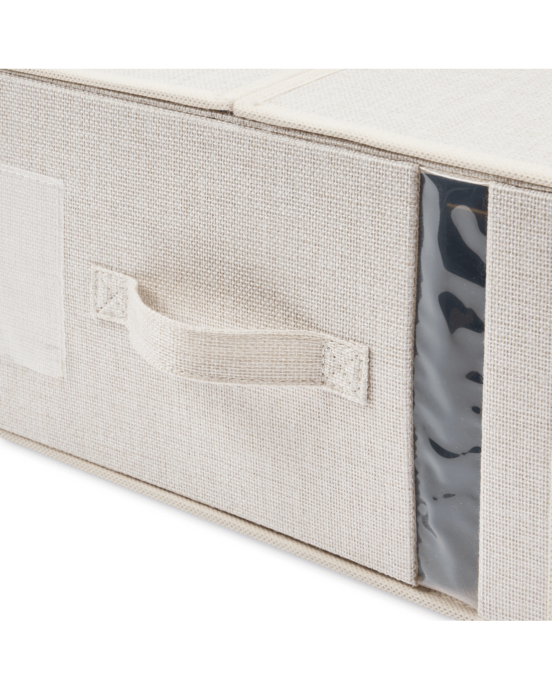 9 Linen Look Large Bed Linen Box - Beige, 9 of 10