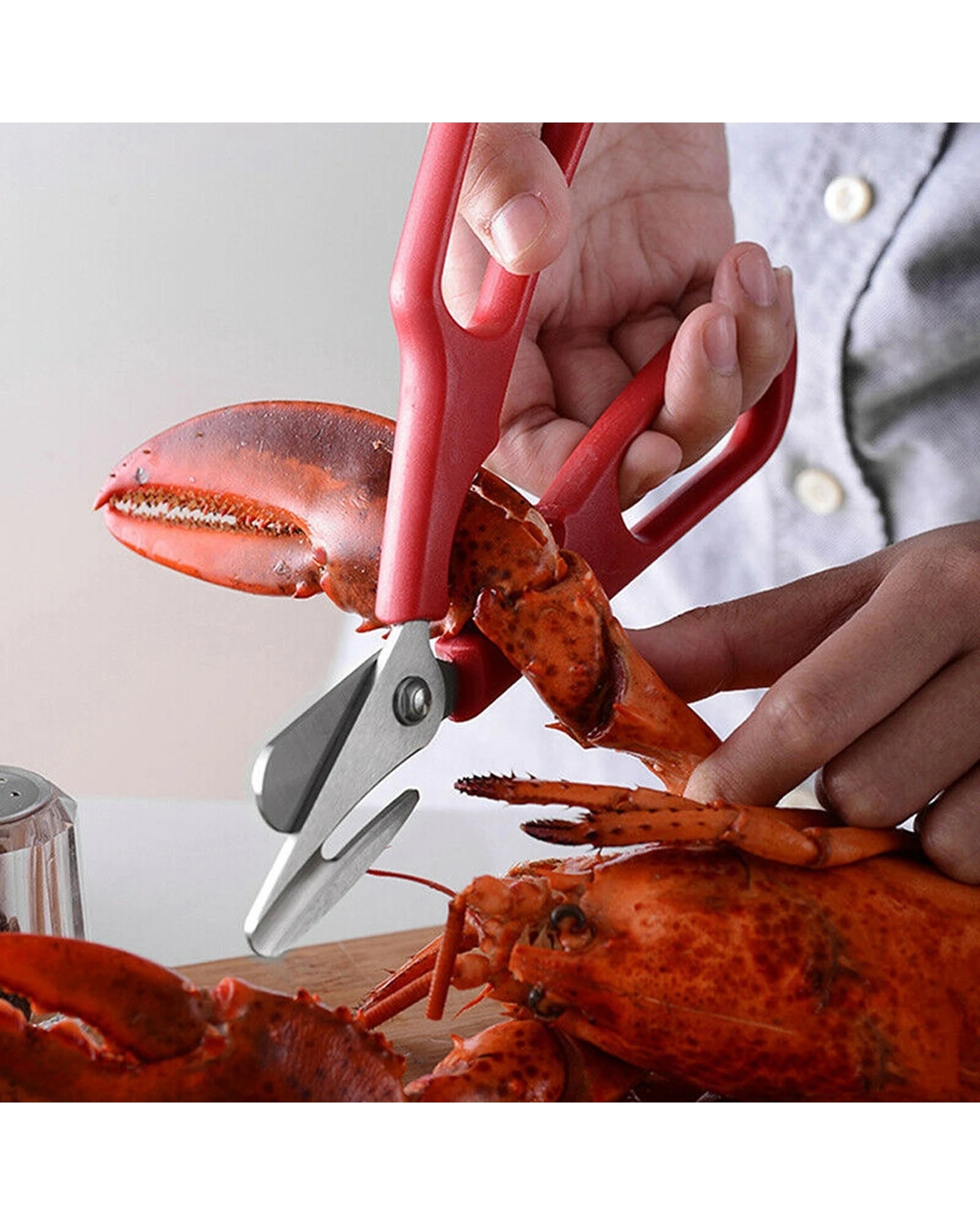 3 Avanti Durable Seafood Shears Stainless Steel With Ergonomic Handles - Red, 3 of 4