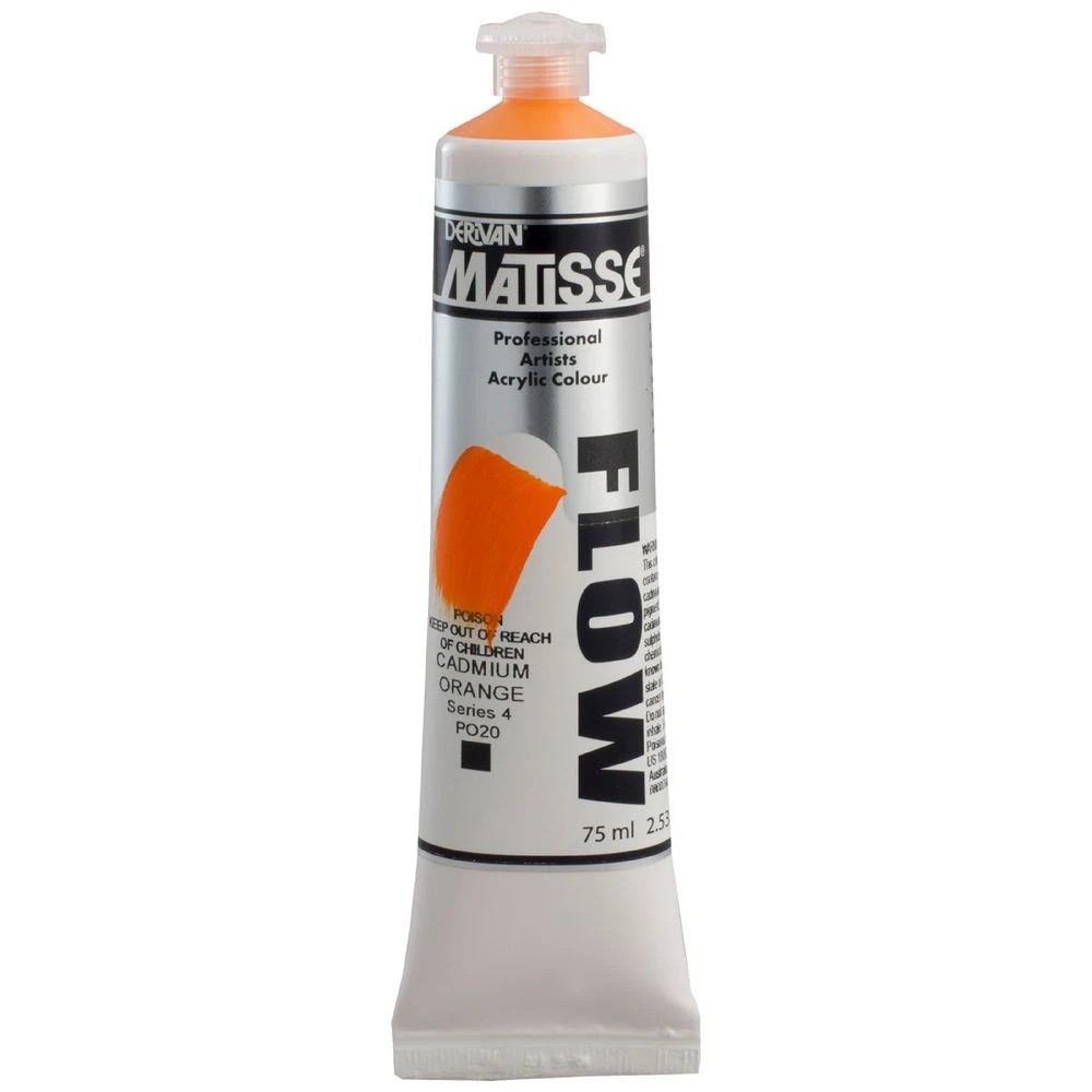 1 Derivan Matisse Flow Paint 75mL Cadmium Orange S4, 1 of 2