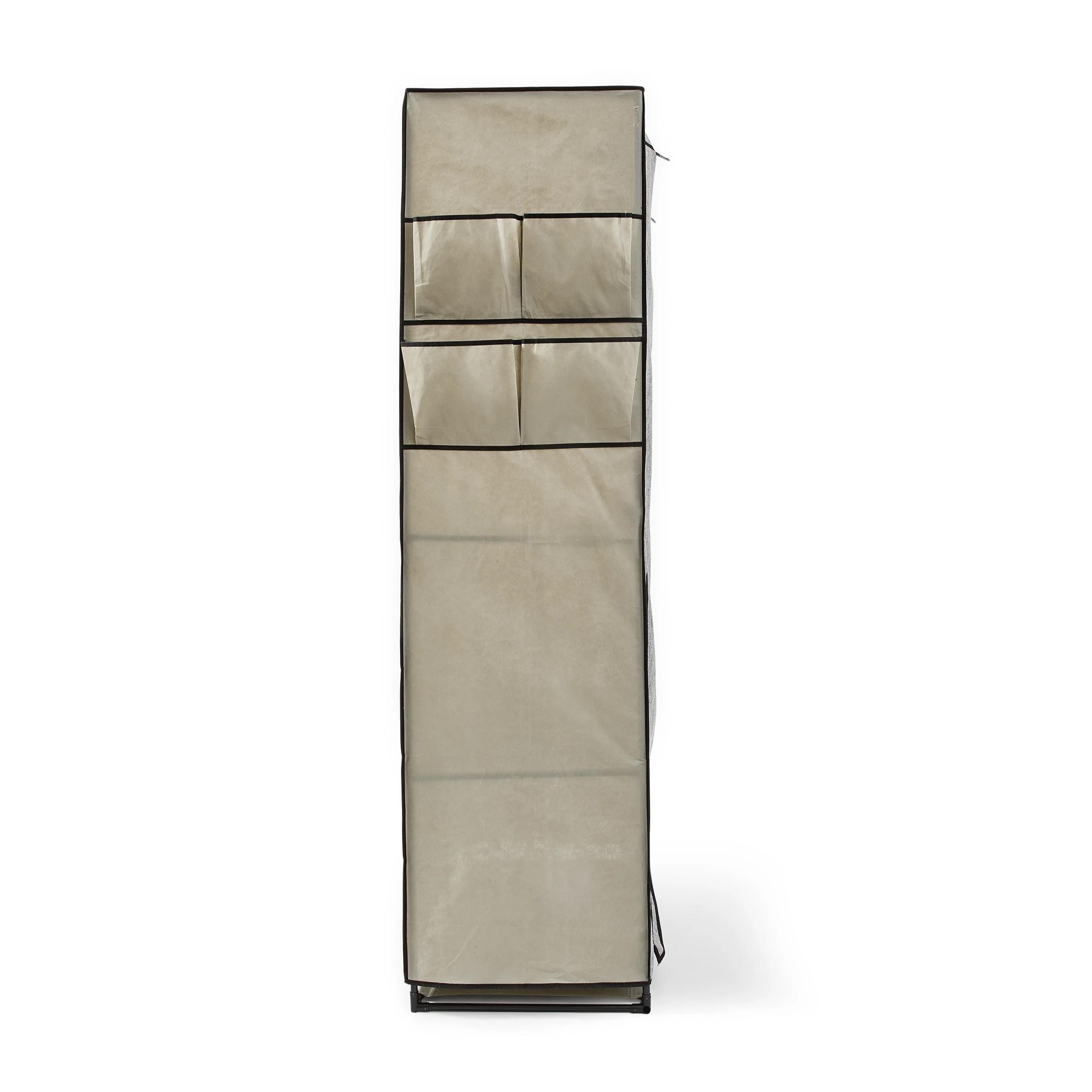 5 Linen Look Covered Wardrobe - Charcoal, 5 of 8