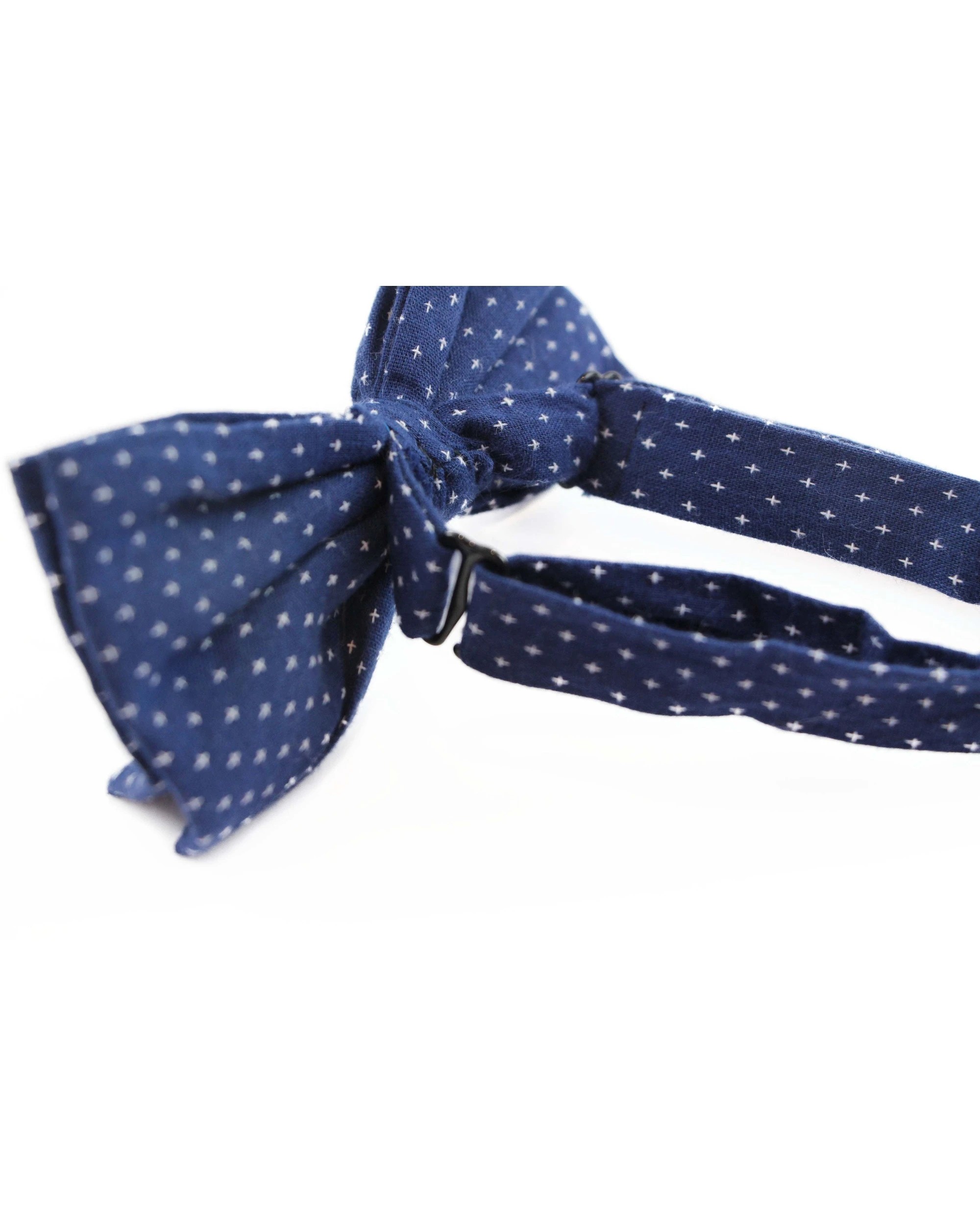 2 Zasel Mens Navy With White Star Cotton Bow Tie, 2 of 2