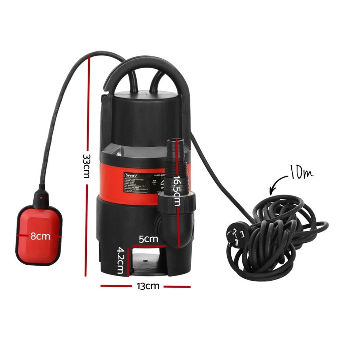 2 Giantz 750W Water Pump Dirty Submersible Sump Swim Pool Flooding Pond Clean - Red, 2 of 5