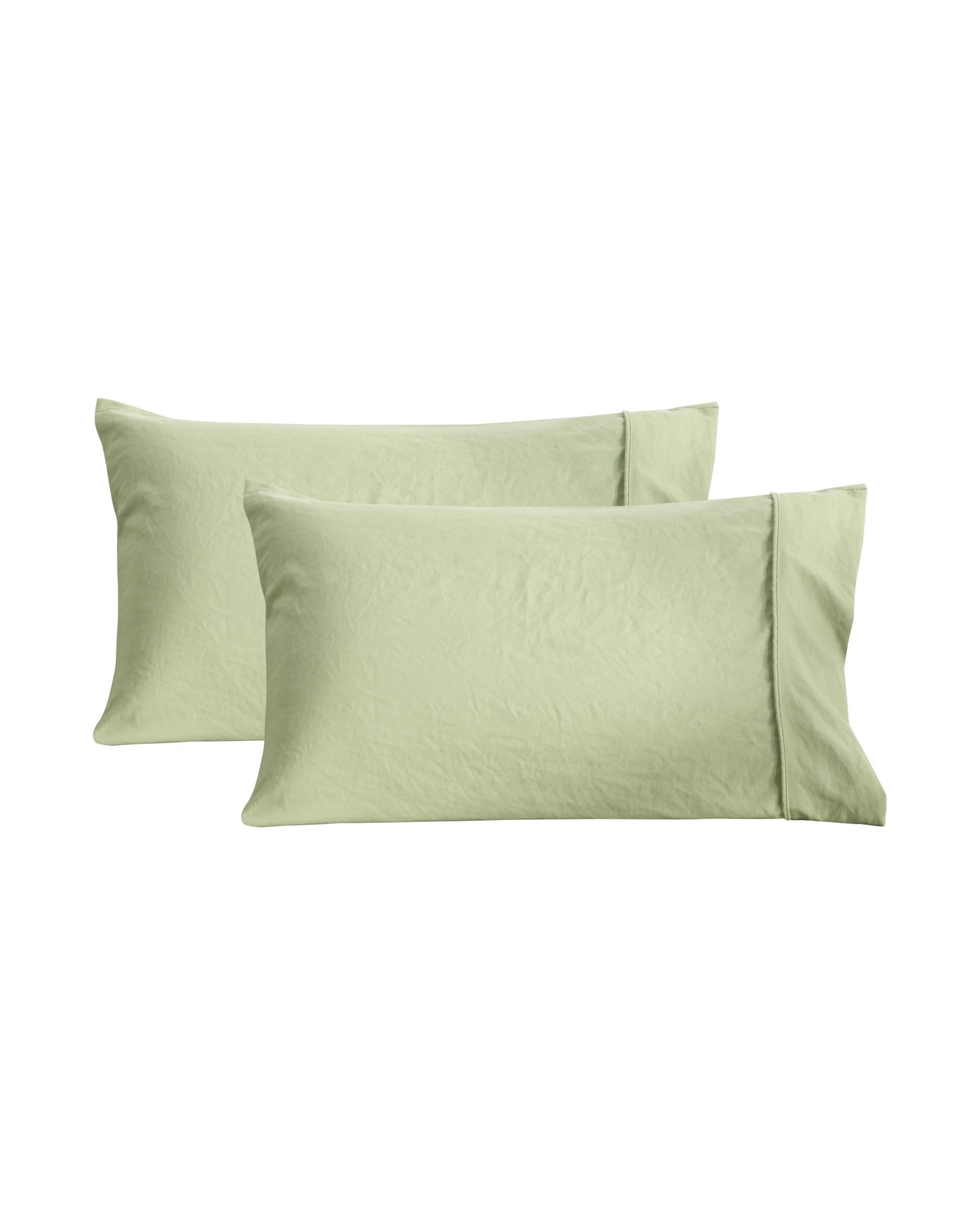 5 Dreamaker Superfine Washed Microfibre Standard Pillowcase Twin Pack - Green, 5 of 5