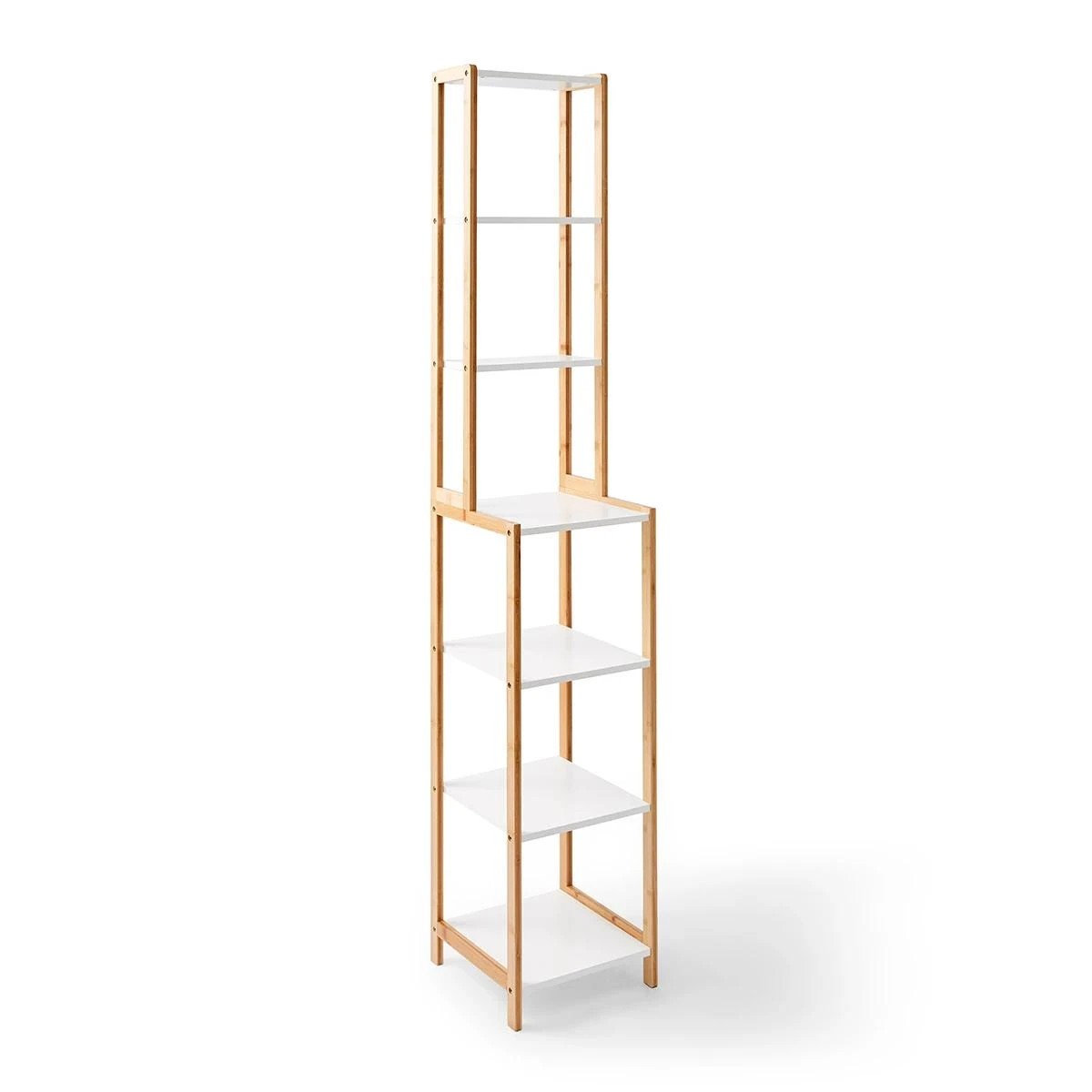 6 Bamboo and White 7 Tier Shelf, 6 of 10