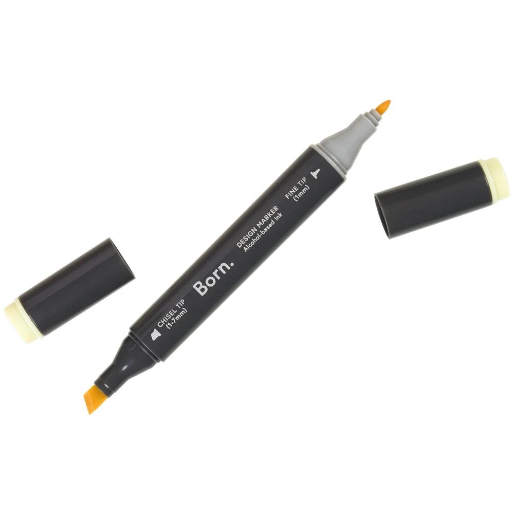 3 Born Professional Dual-Tip Artist Marker Barium Yellow Y295, 3 of 4