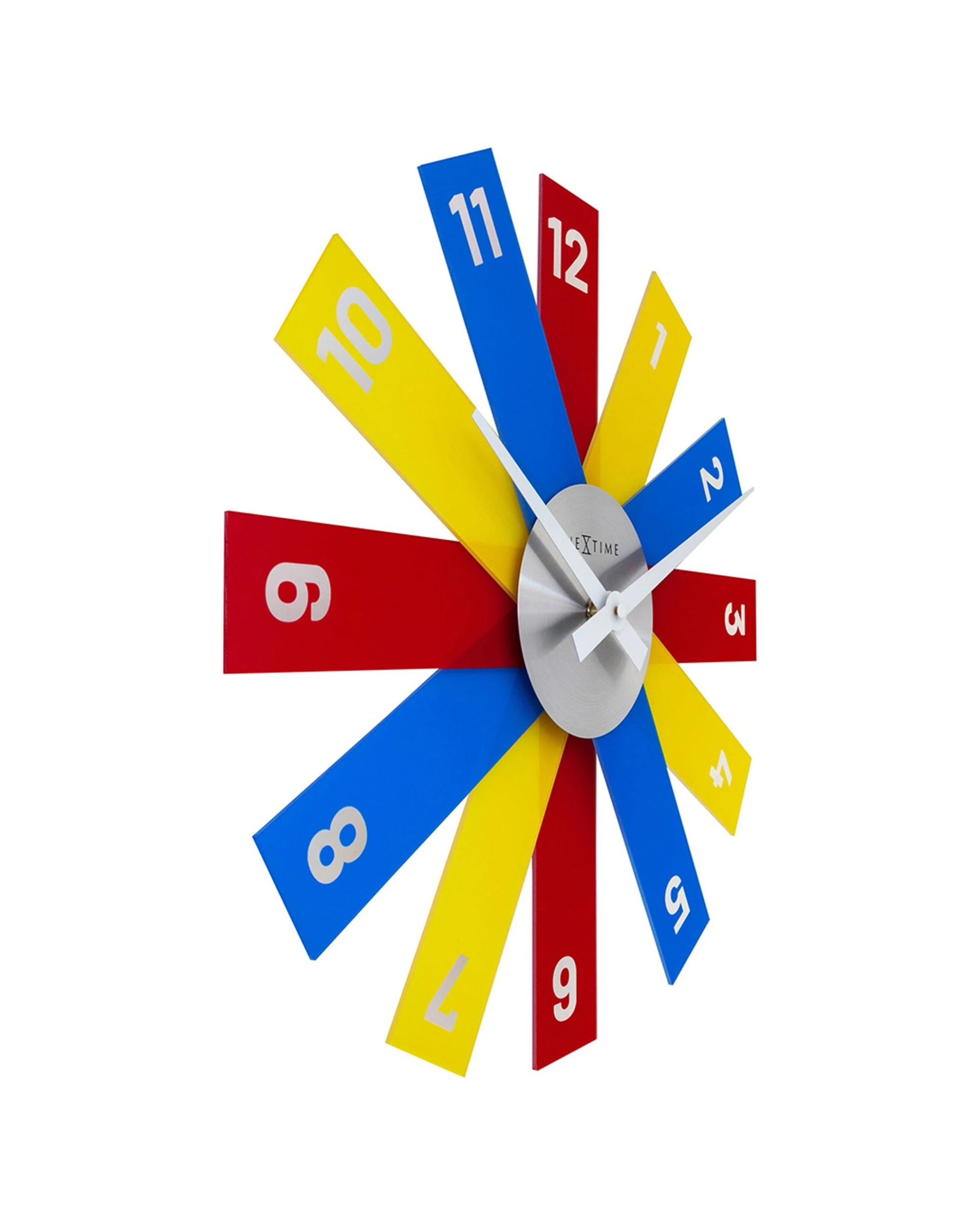 3 NeXtime Plexi Wall Clock Silent Sweep Colour Acrylic Stripes 40cm - Multi, 3 of 5
