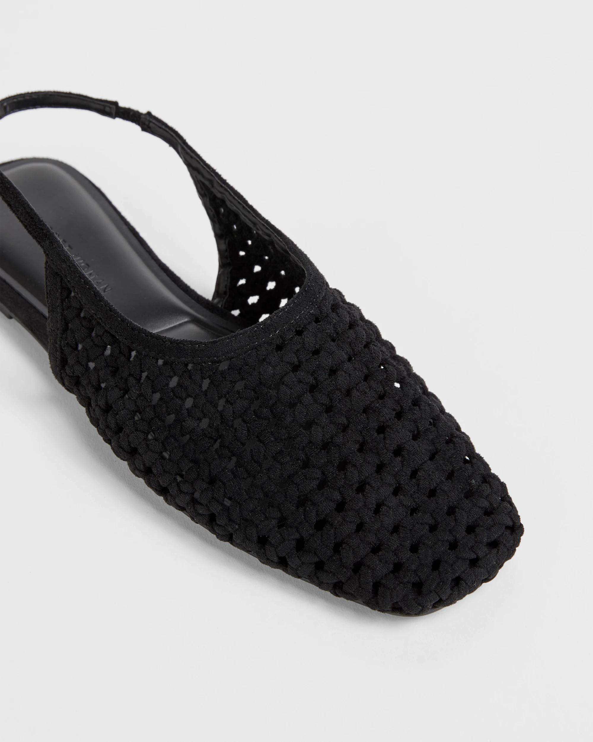 3 Target Woman Pointed Sling Back Weave Ballet Flats BLACK, 3 of 3