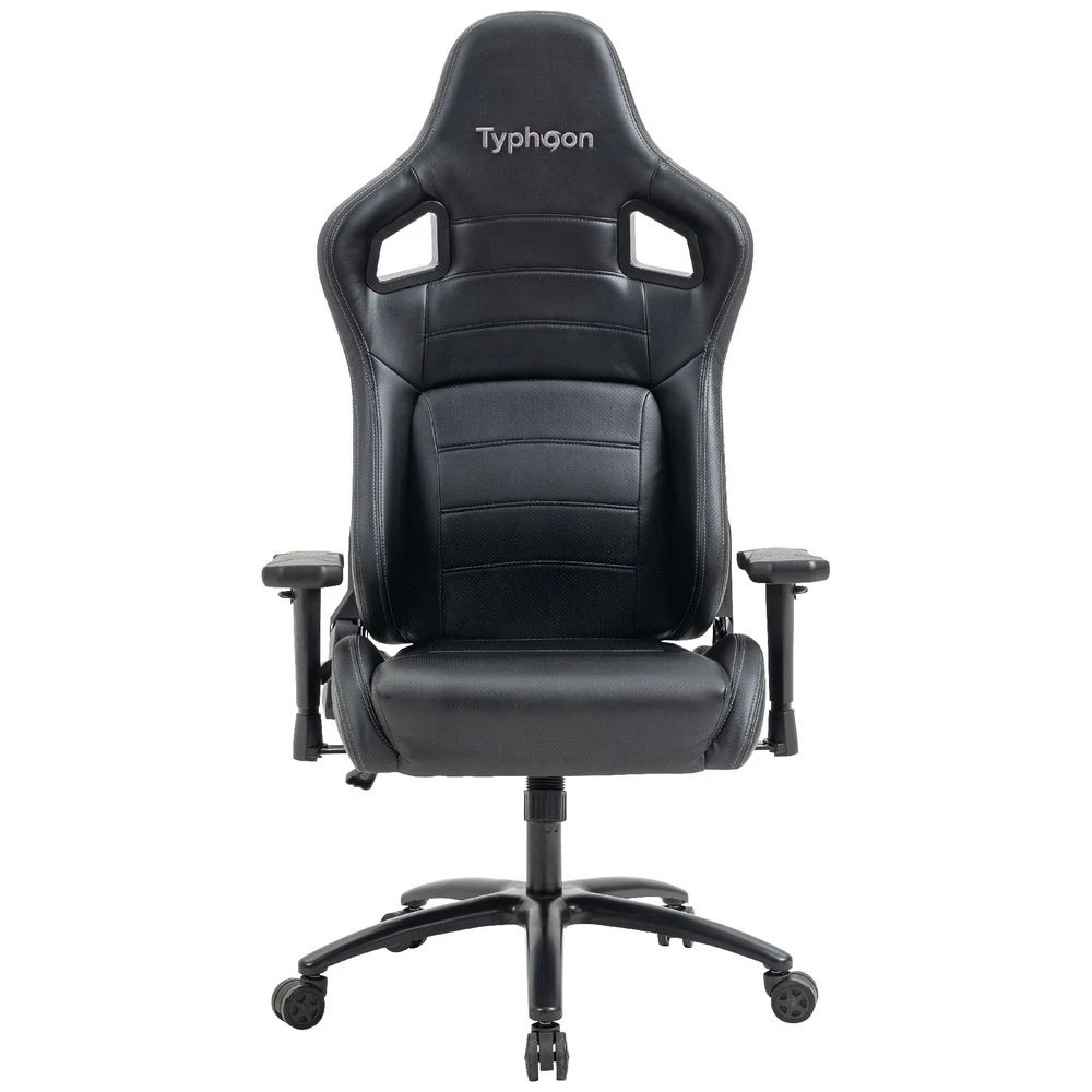 3 Typhoon Viper XL Gaming Chair PU Black Ergonomic Chairs and Desk Chairs, 3 of 10