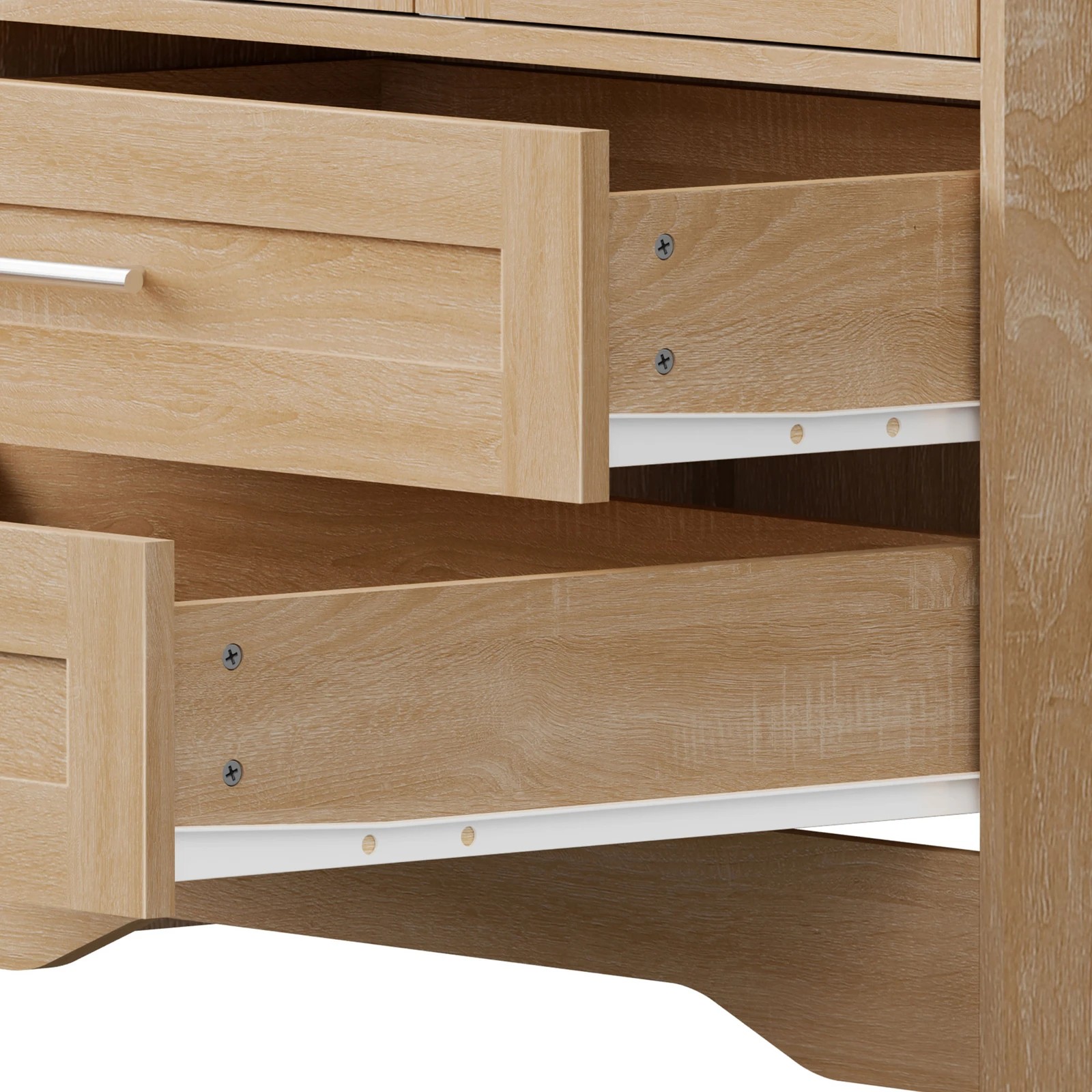 5 Alfordson Wardrobe Clothes Storage Cabinet Organizer Drawer Hanging Rod - Wood, 5 of 10