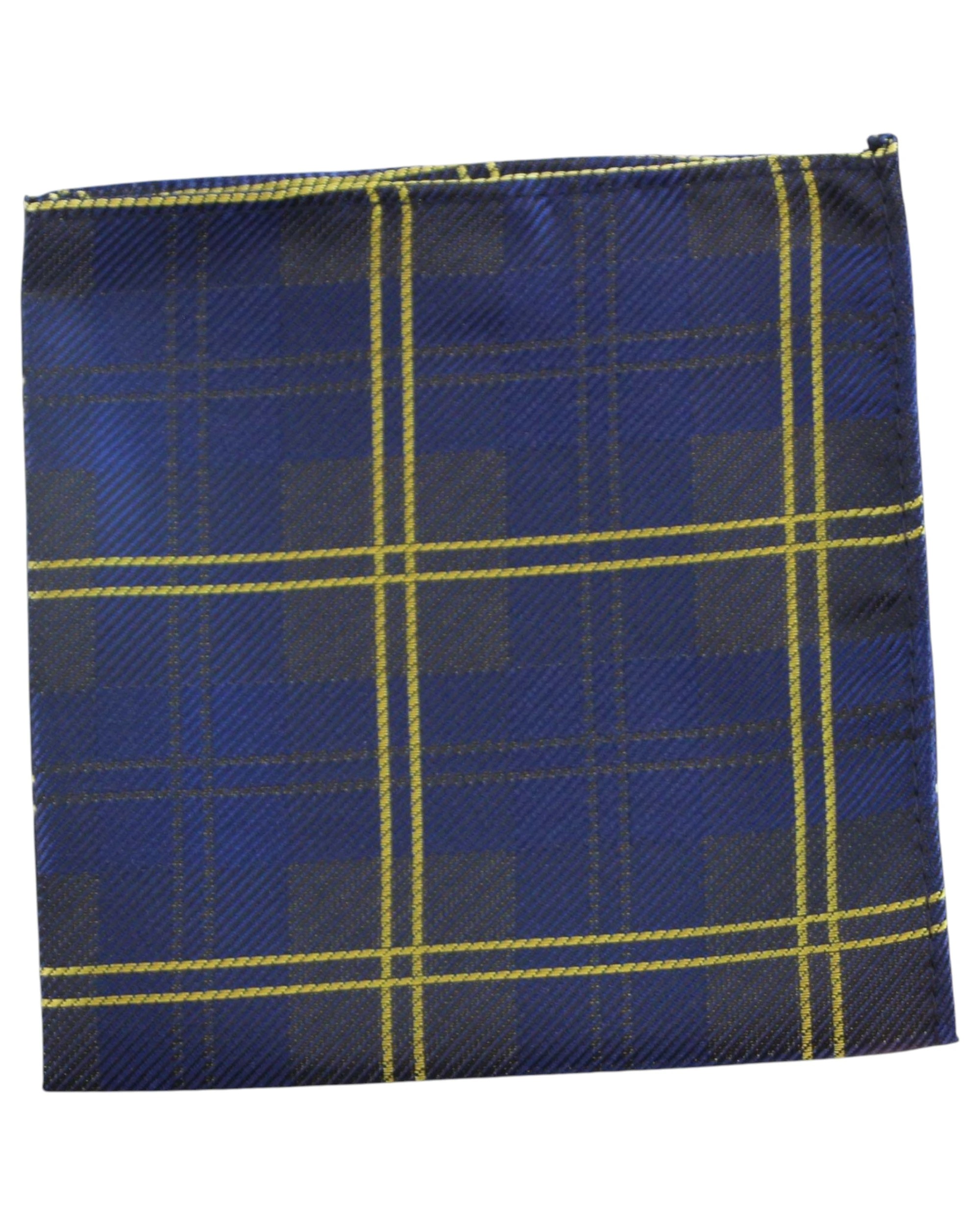 1 Zasel Mens Navy, Charcoal & Yellow Silk Pocket Square - Multi, 1 of 3