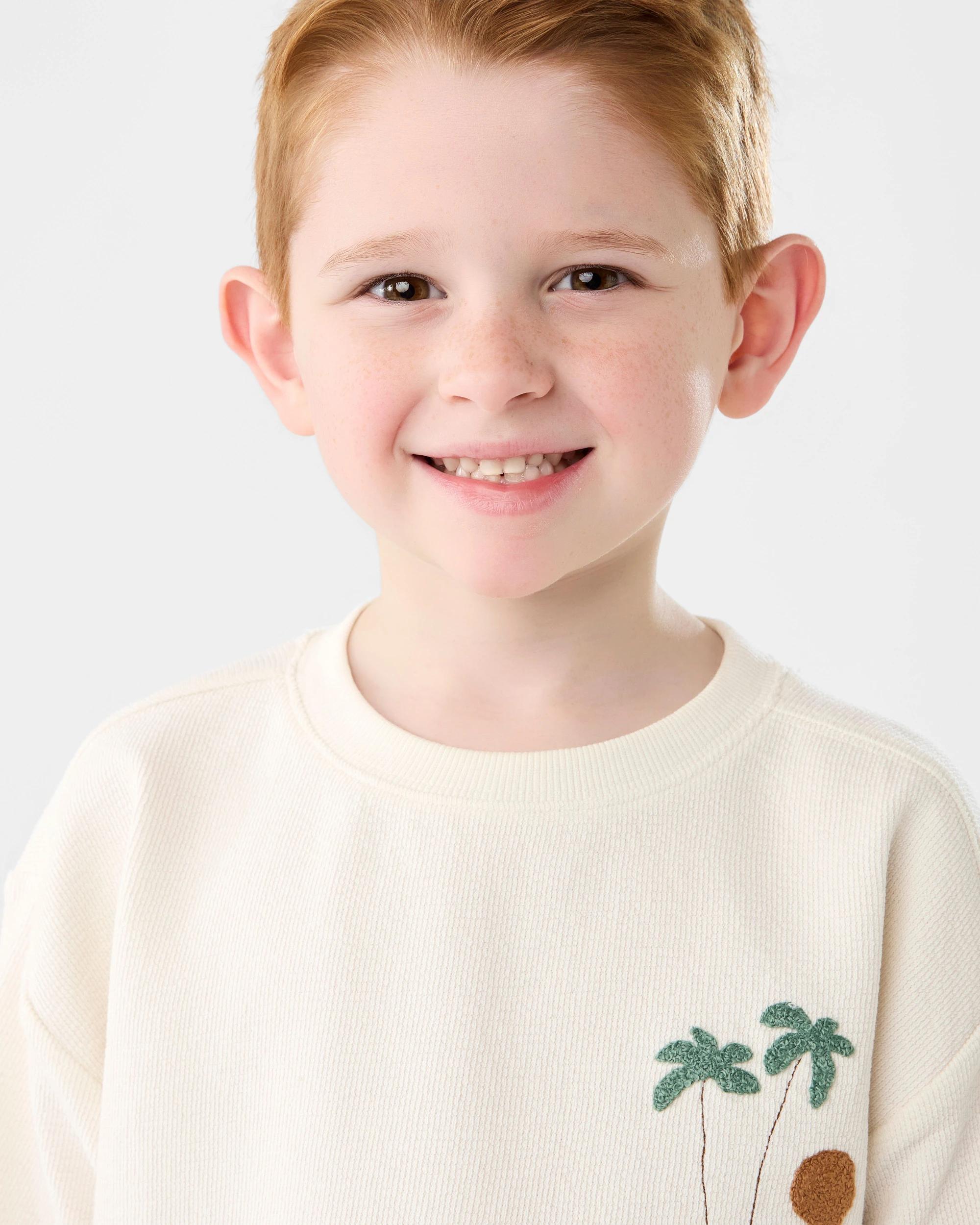 3 Textured Applique T-shirt Wht Palms, 3 of 7
