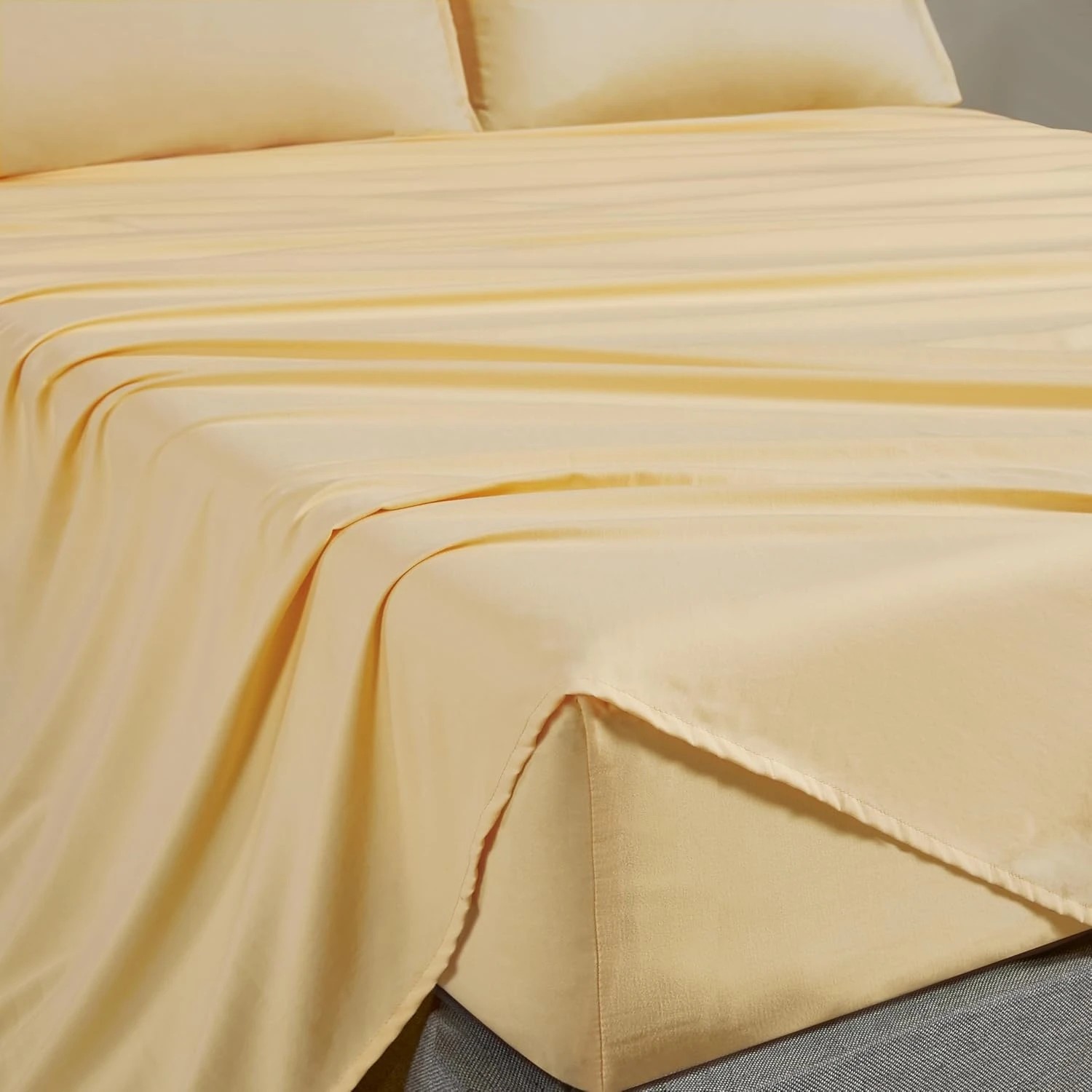 2 CleverPolly 100% Vintage Washed Microfibre Sheet Set - Butter - Single Bed, 2 of 4