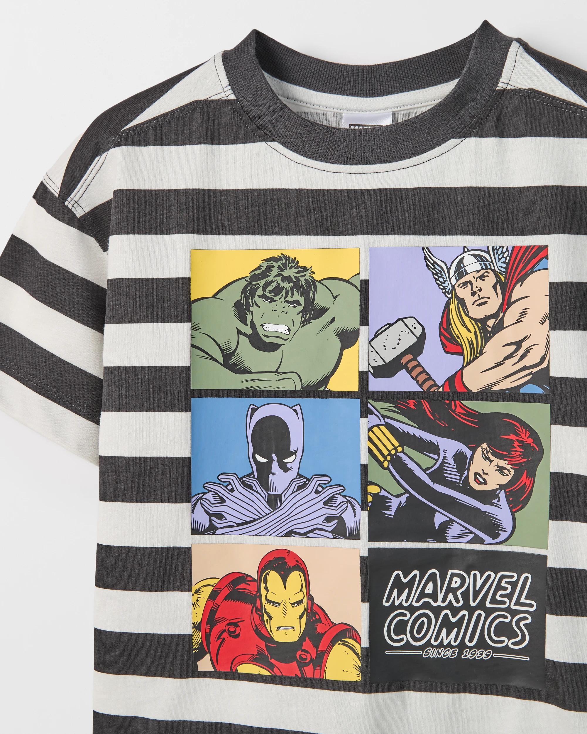 2 Marvel Australian Cotton Oversized Stripe T-Shirt , 2 of 2