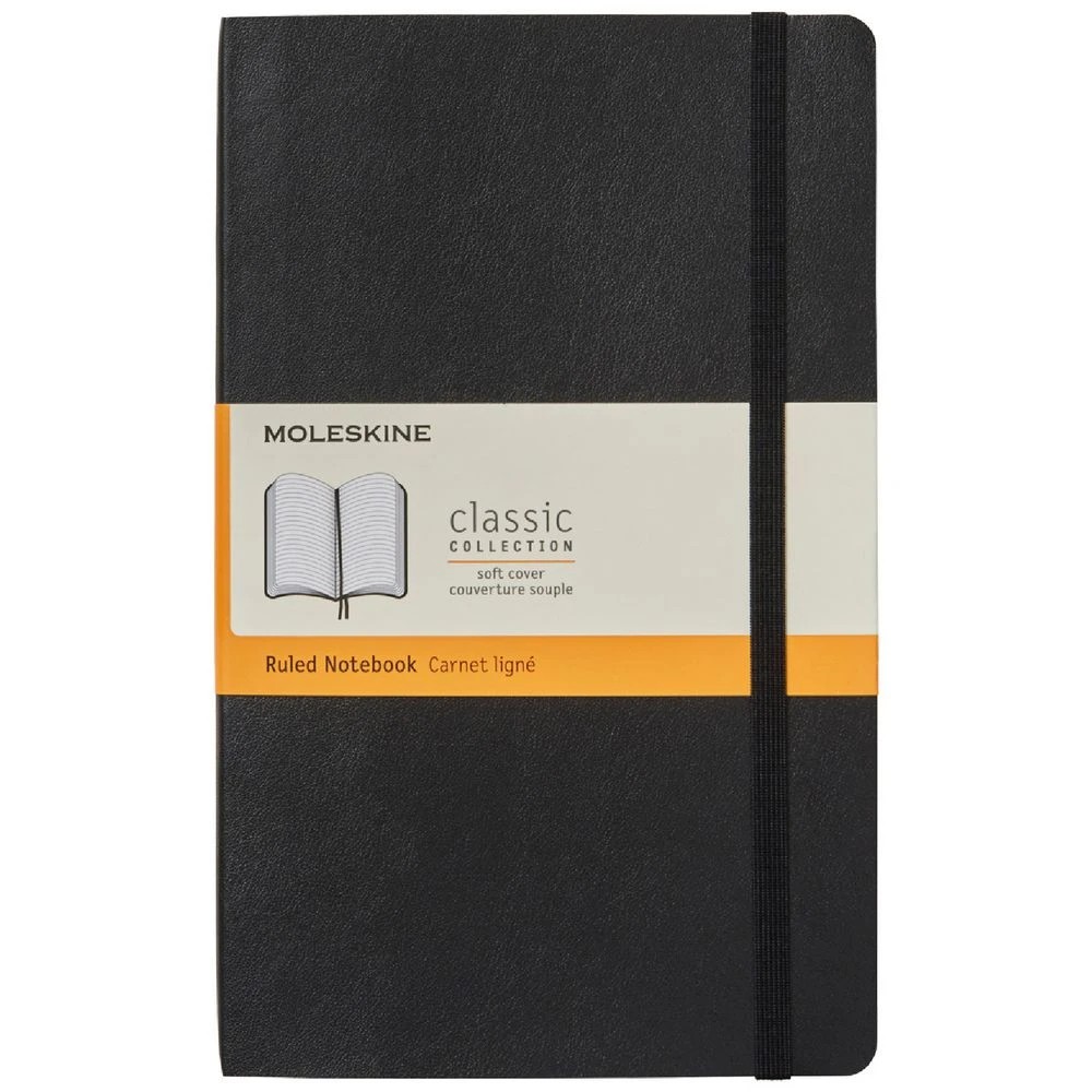 1 Moleskine Classic Soft Cover Ruled Notebook Large Black, 1 of 5
