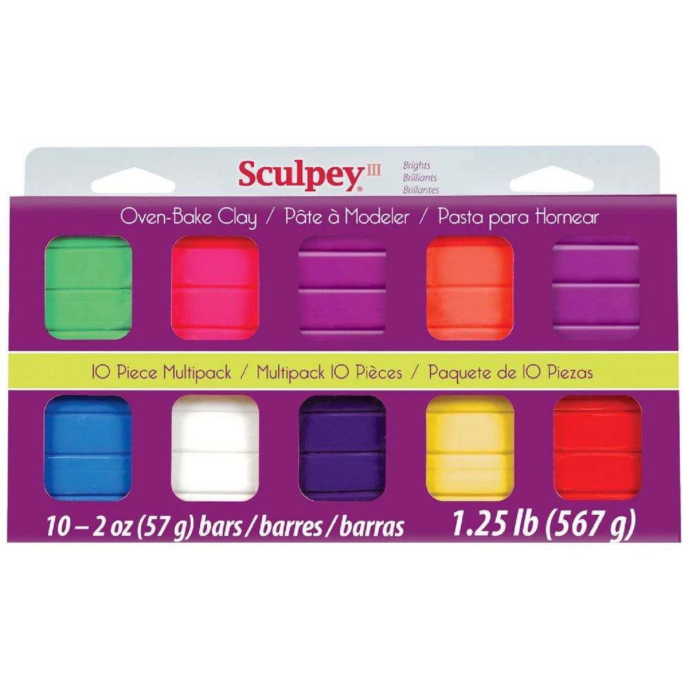 1 Sculpey III Modelling Clay Bright Ideas 10 Pack, 1 of 3