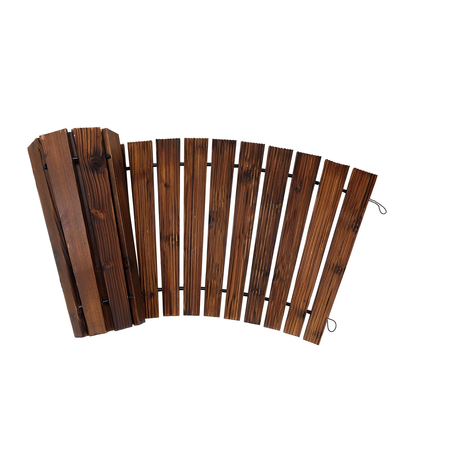 8 Livsip Garden Wooden Pathway 8ft Roll-Out Curved Wood Walkway Backyard Outdoor - Charcoal, 8 of 9