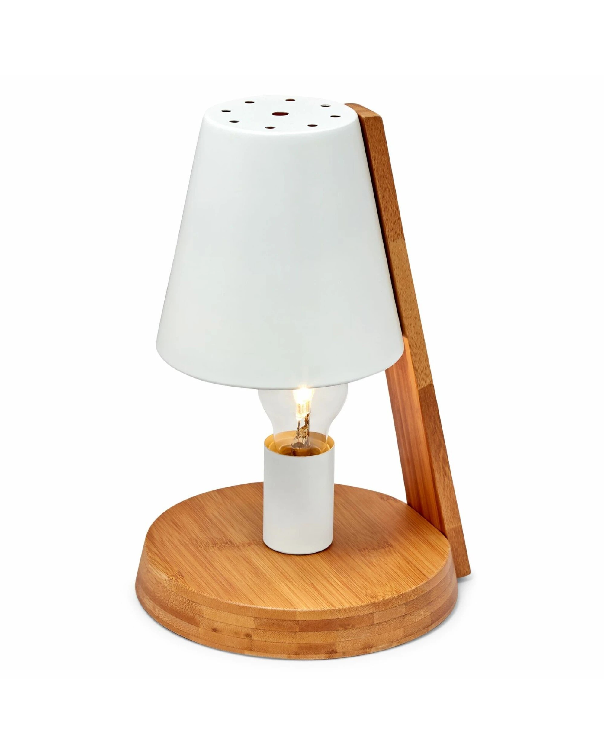 2 BR Home Modern Desk Lamp with Metal Shade and Wooden Base, 2 of 7