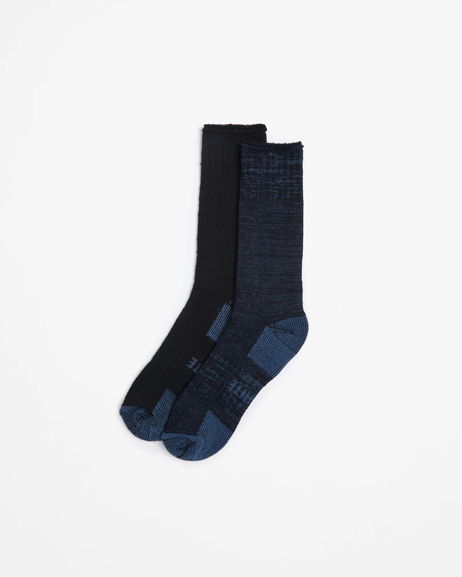 1 2 Pack Bamboo Outdoor Socks - Graphite BLACK/BLUES, 1 of 3