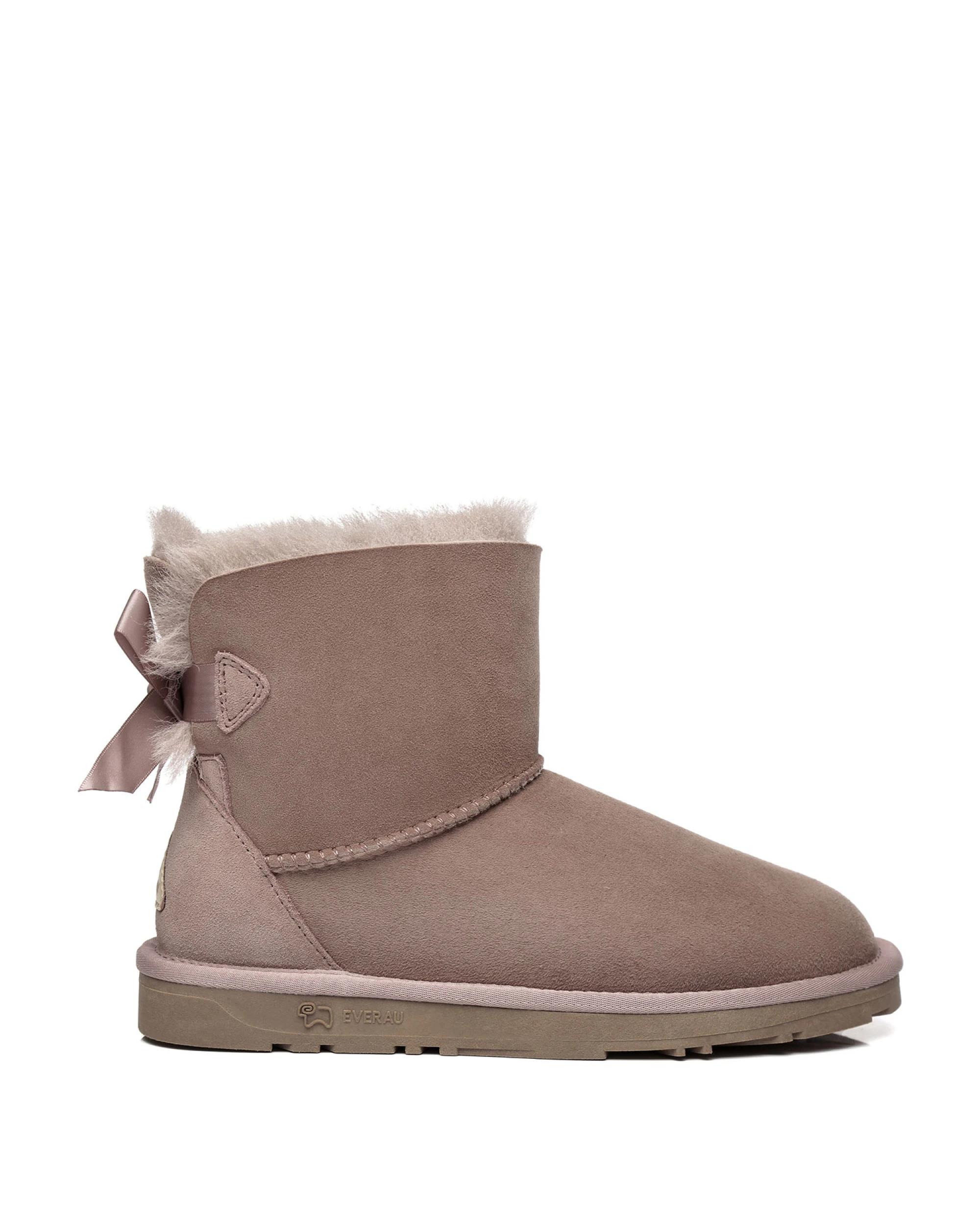 1 Everau Womens Mini Back Bow UGG Boots DAWN PINK, 1 of 5