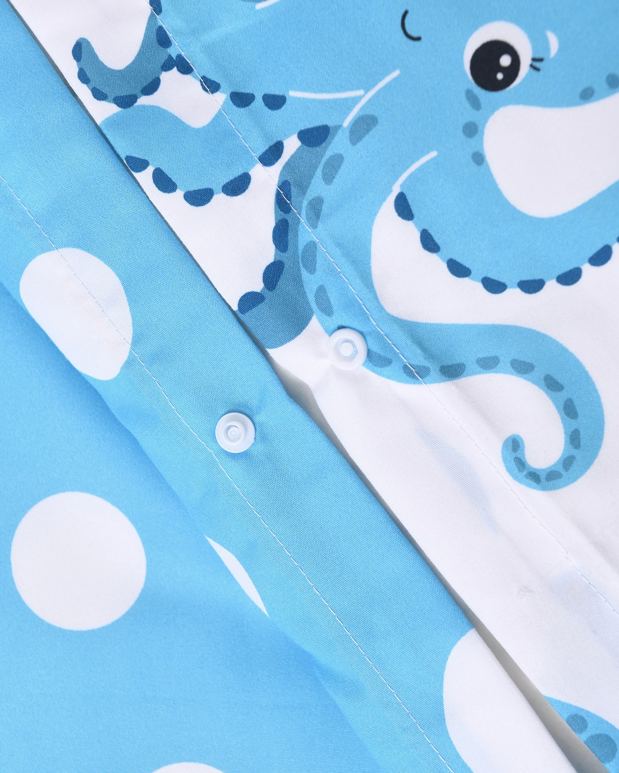 6 Jack & Ava Ollie the Octopus Kids Reversible Quilt Cover Set - King Single Bed - Blue, 6 of 10