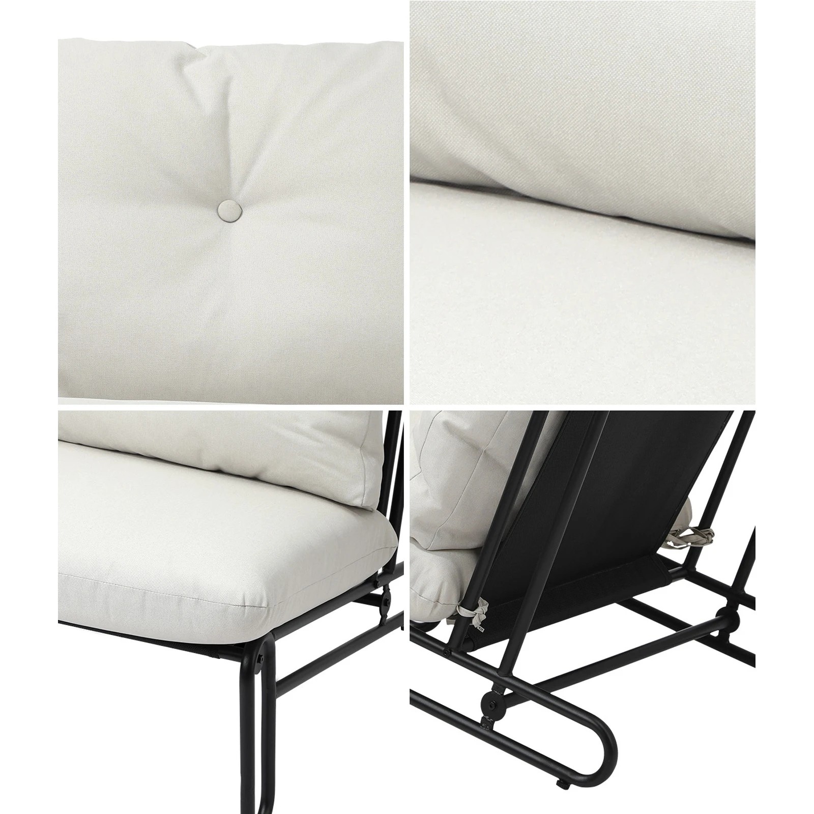 5 Livsip Outdoor Sofa Set 8 Piece Garden Patio Lounge Setting Table Chairs - Beige, 5 of 9