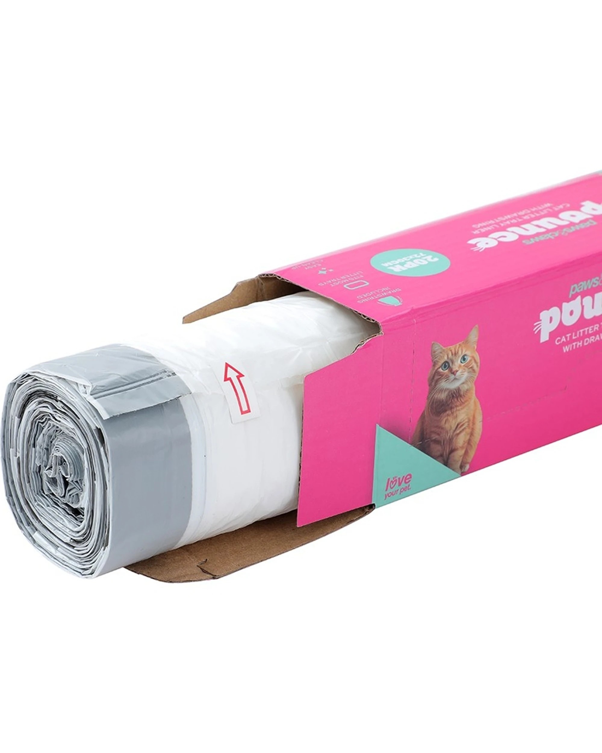5 Paws & Claws 6x 15pc Pounce Pet Cat Litter Tray Liner Drawstring 77x44cm - Clear, 5 of 5
