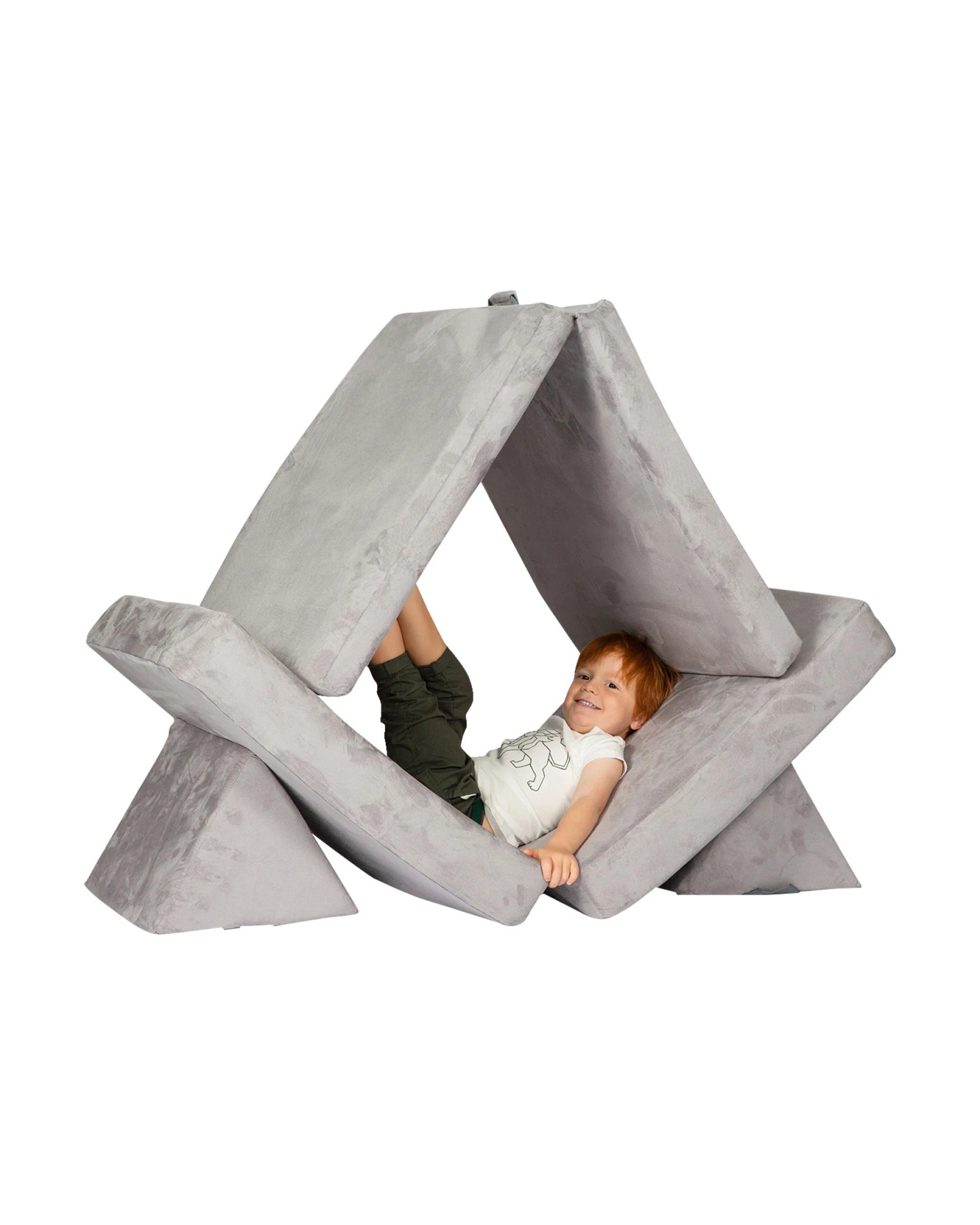 3 Huddle Kids Modular Play Foam Couch - Grey, 3 of 9
