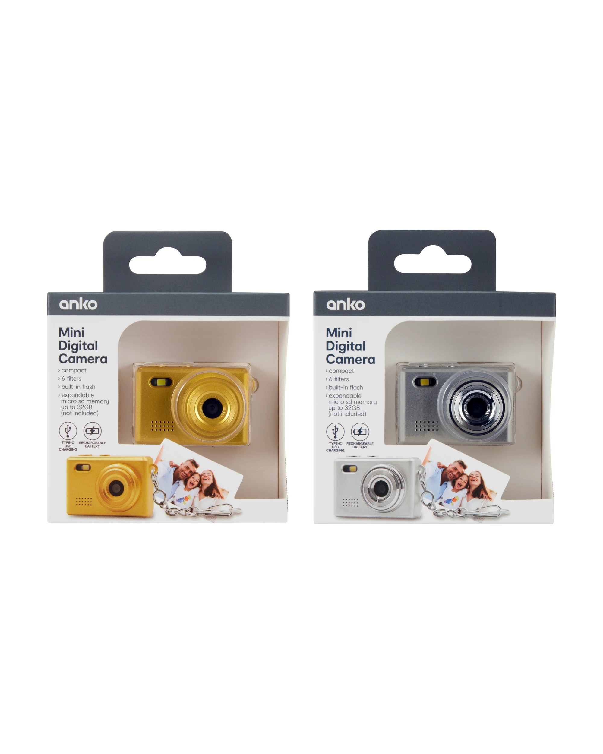 6 Mini Digital Camera - Metallic, Assorted, 6 of 7