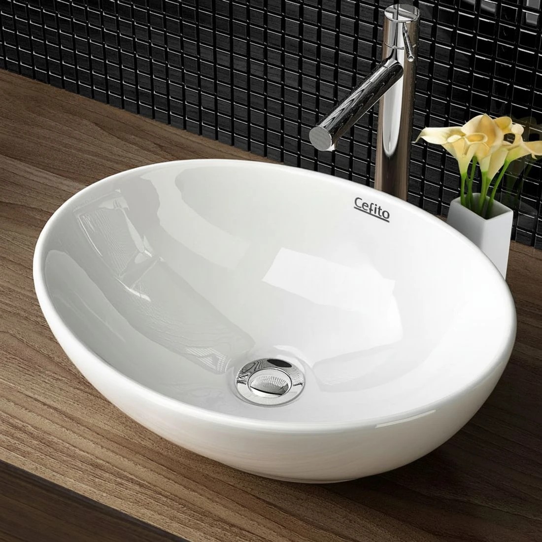 5 Cefito Bathroom Basin Ceramic Vanity Sink Hand Wash Bowl 41x34cm - White, 5 of 5