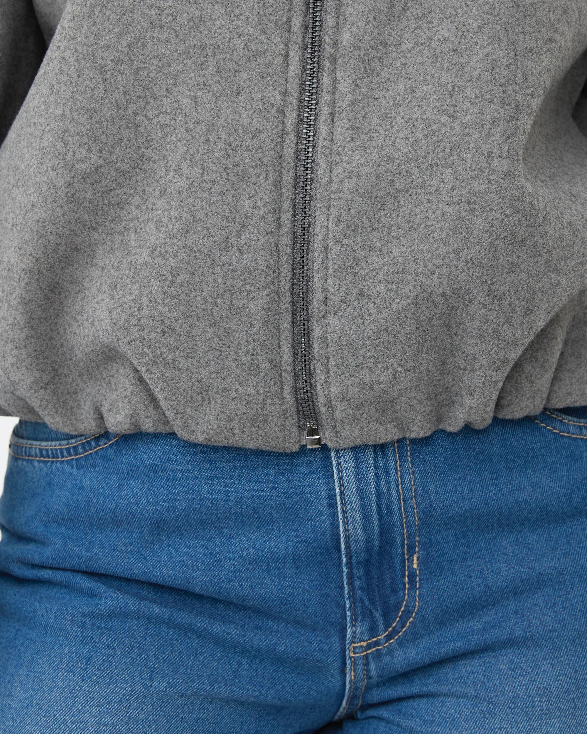 8 Bubble Hem Bomber Jacket Grey Marle, 8 of 9