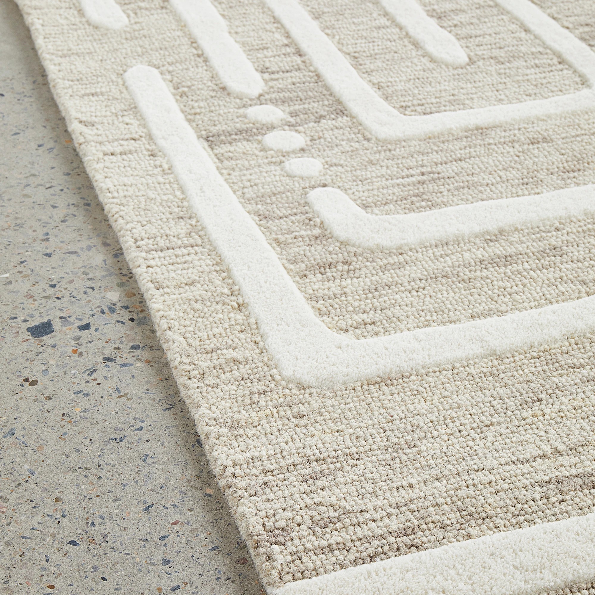 6 Common Ground Rugs Lumina Maze 225x155cm - Medium Wool Rug - Beige, 6 of 7