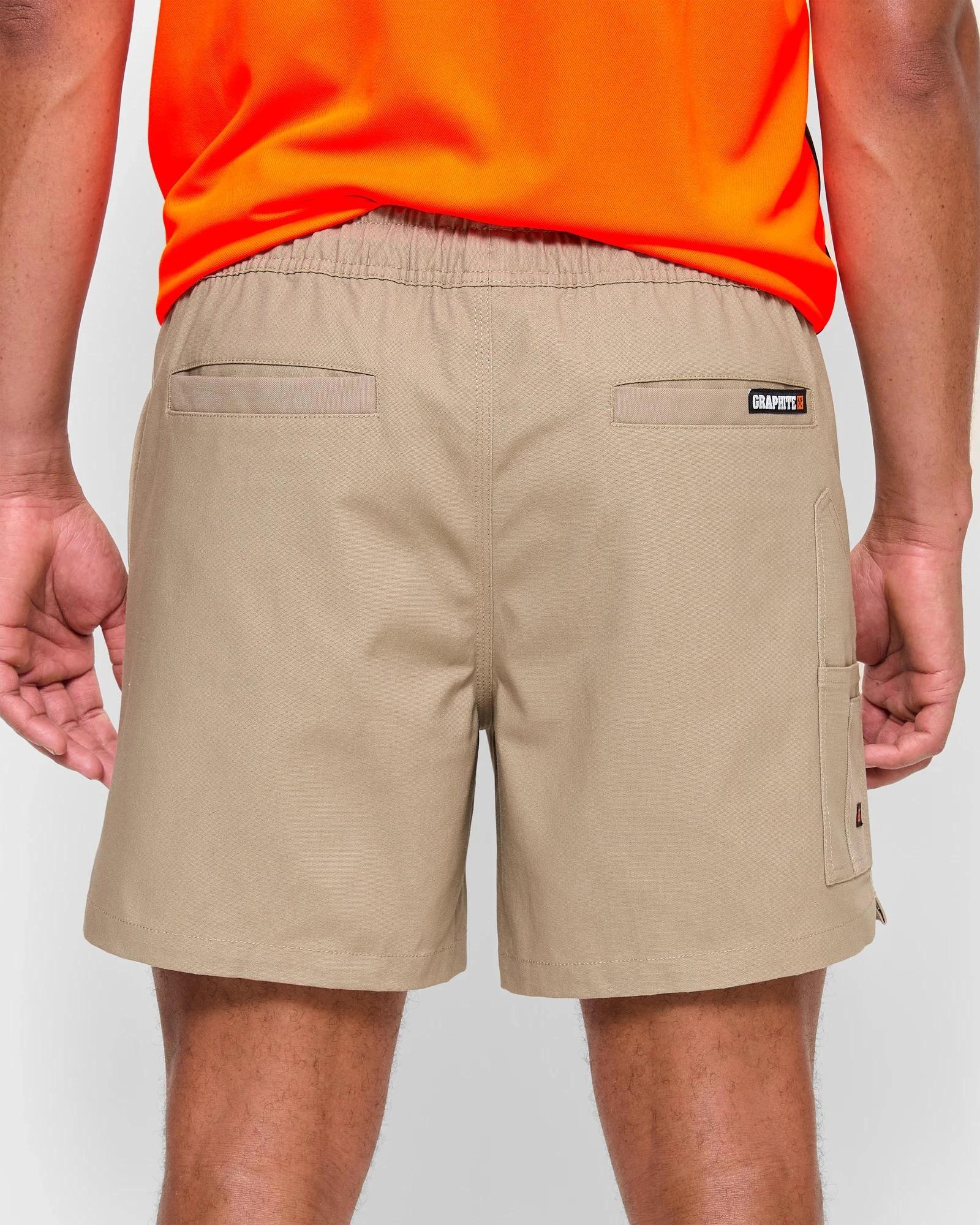 4 Graphite Performance Elastic Waist Work Shorts STONE, 4 of 5