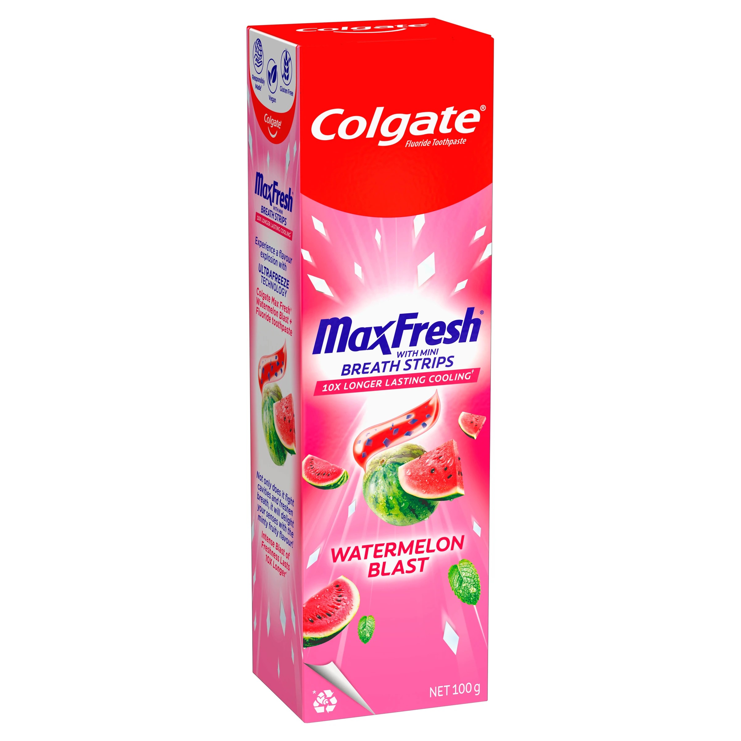 1 Colgate Max Fresh Watermelon Blast Toothpaste 100g, 1 of 10